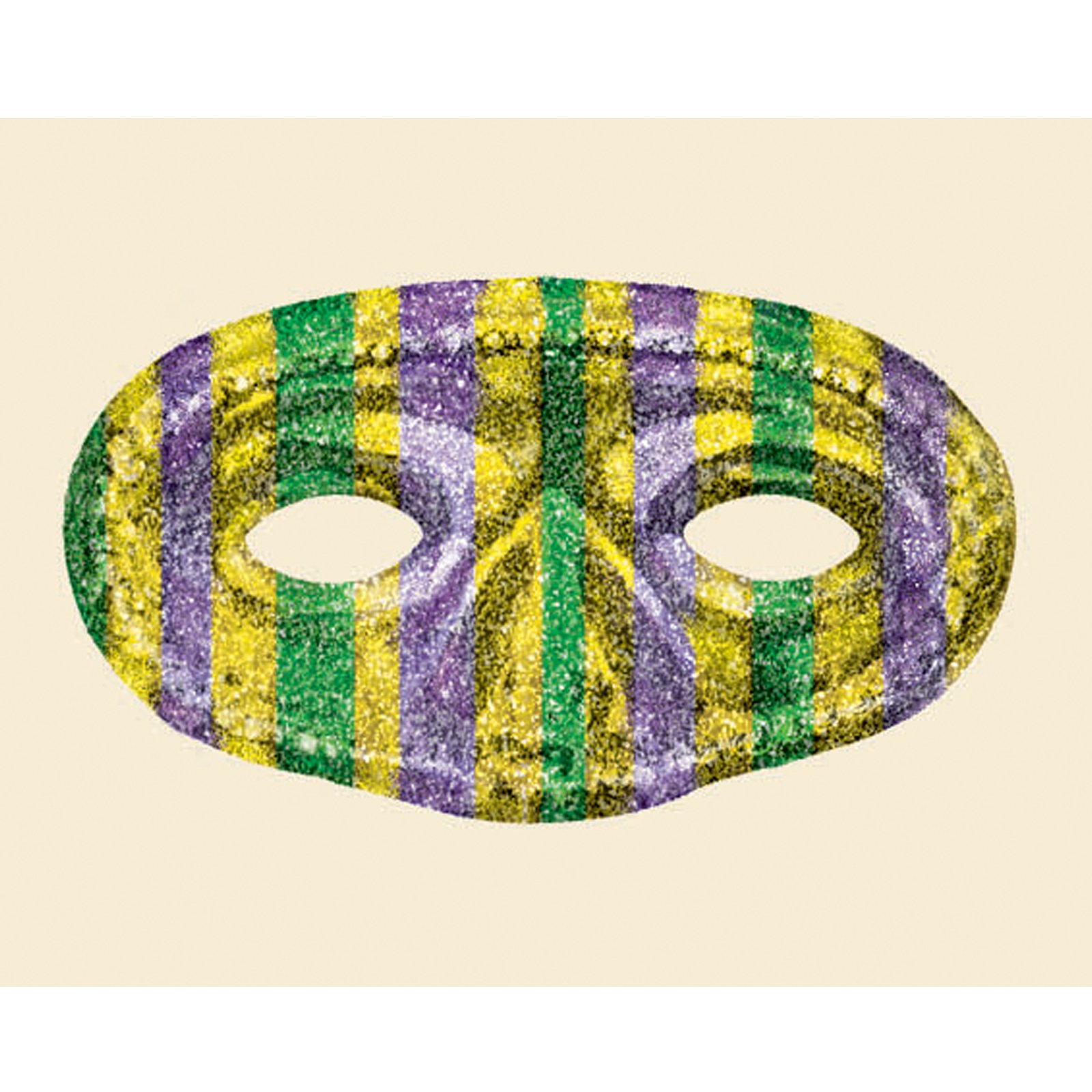 Mardi Gras Striped Glitter Mask (1 count) - Click Image to Close