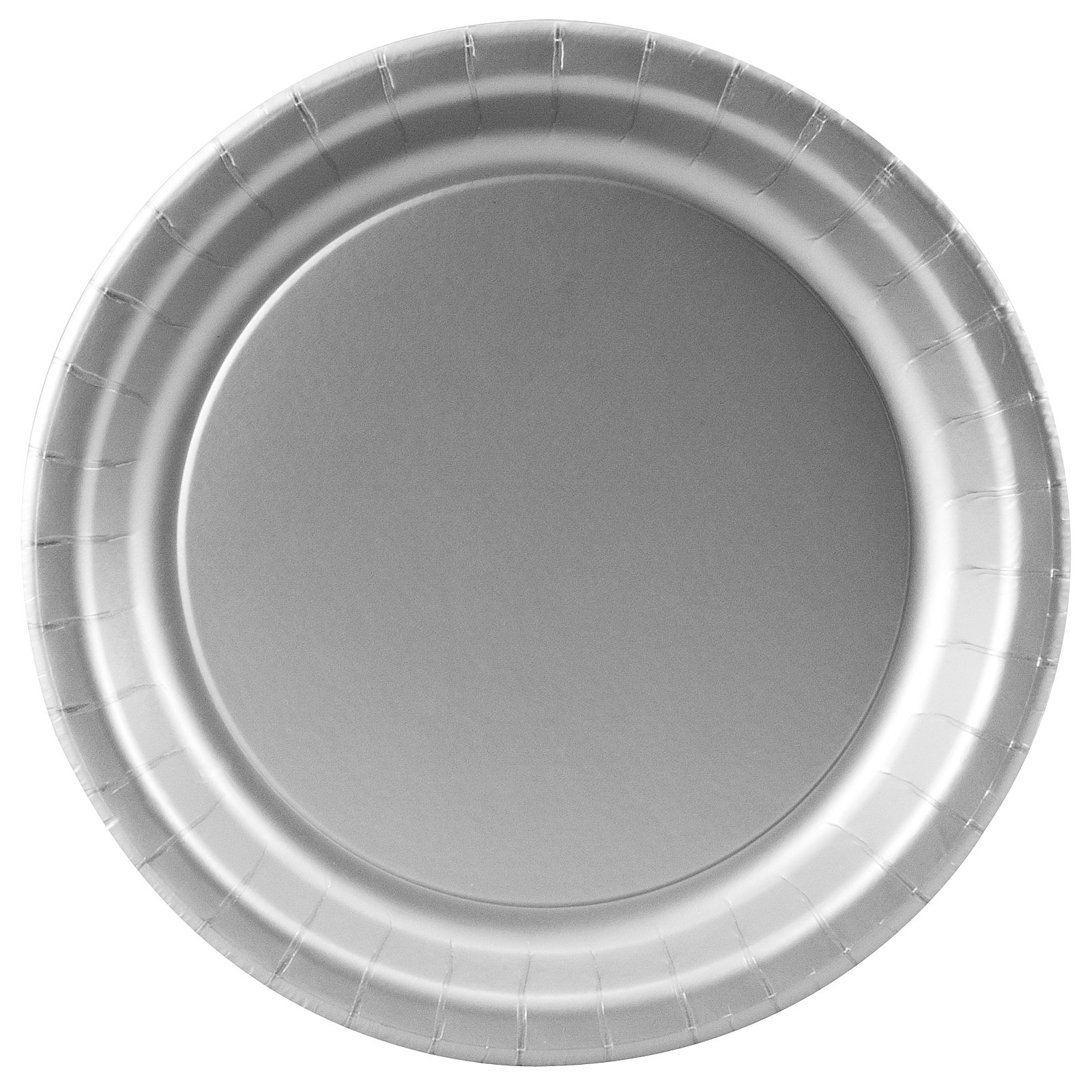 Shimmering Silver (Silver) Paper Dinner Plates (24 count) - Click Image to Close