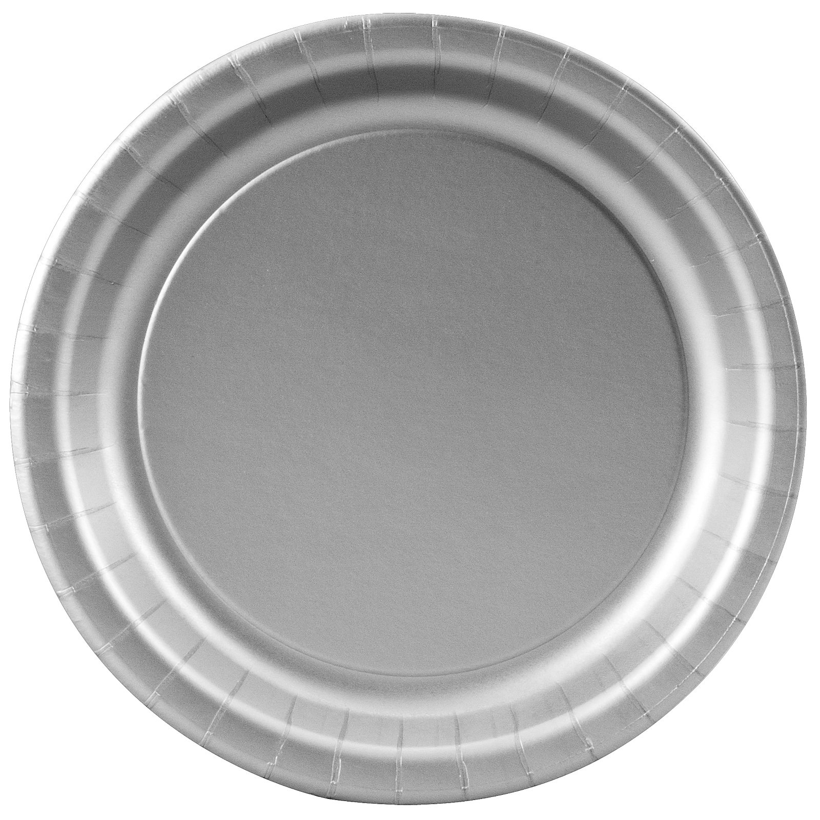 Shimmering Silver (Silver) Paper Dessert Plates (24 count) - Click Image to Close