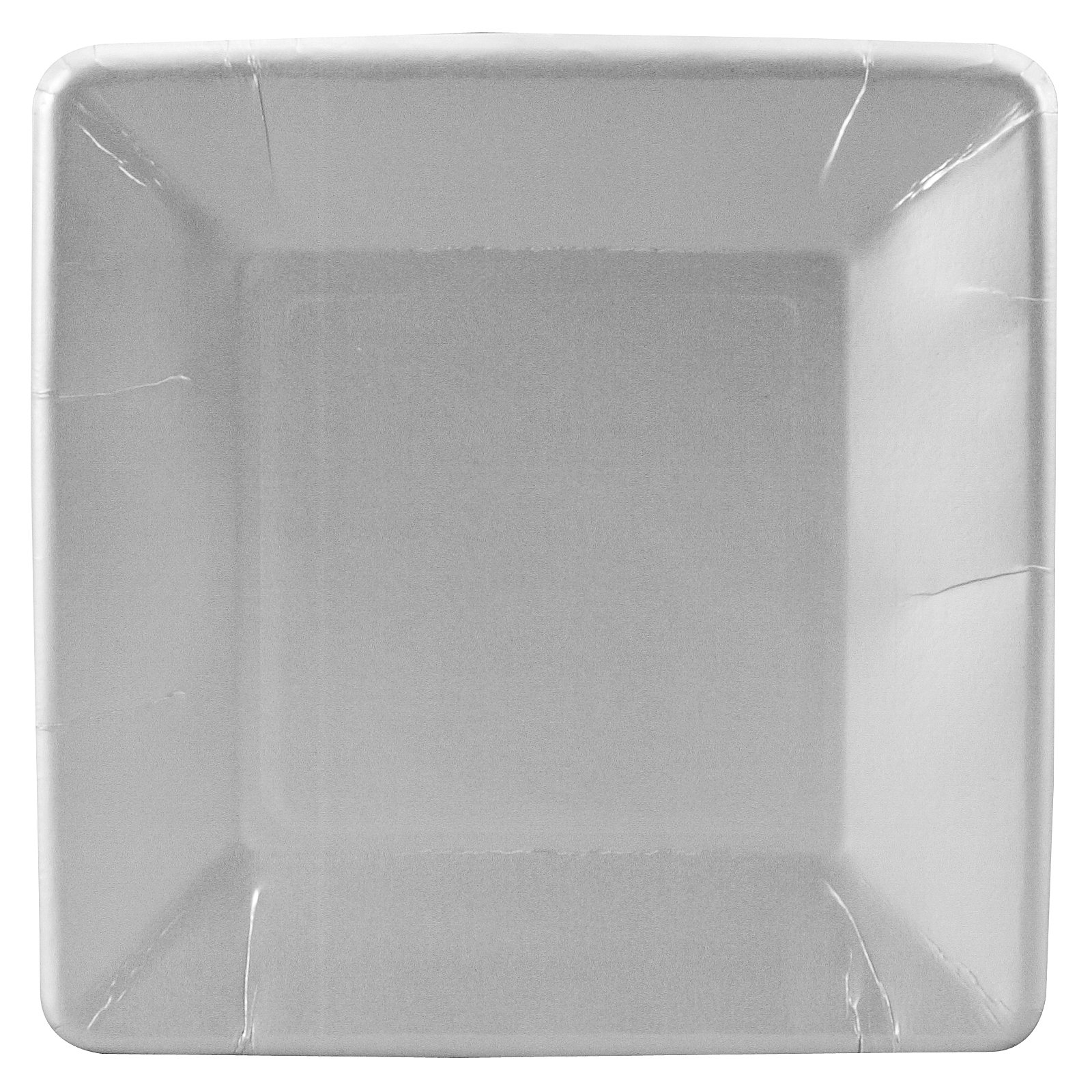 Shimmering Silver (Silver) Square Dessert Plates (18 count) - Click Image to Close