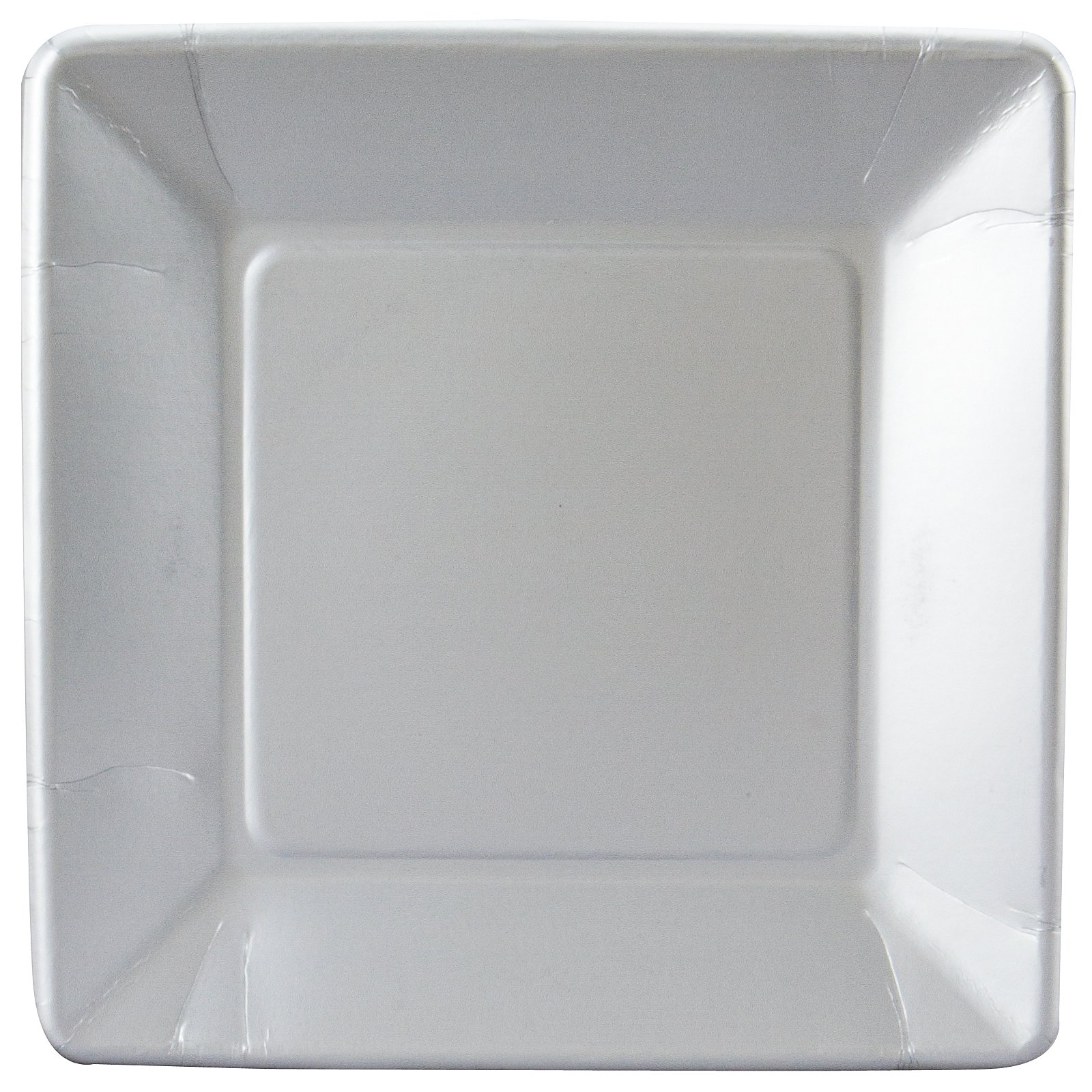 Shimmering Silver (Silver) Square Dinner Plates (18 count) - Click Image to Close