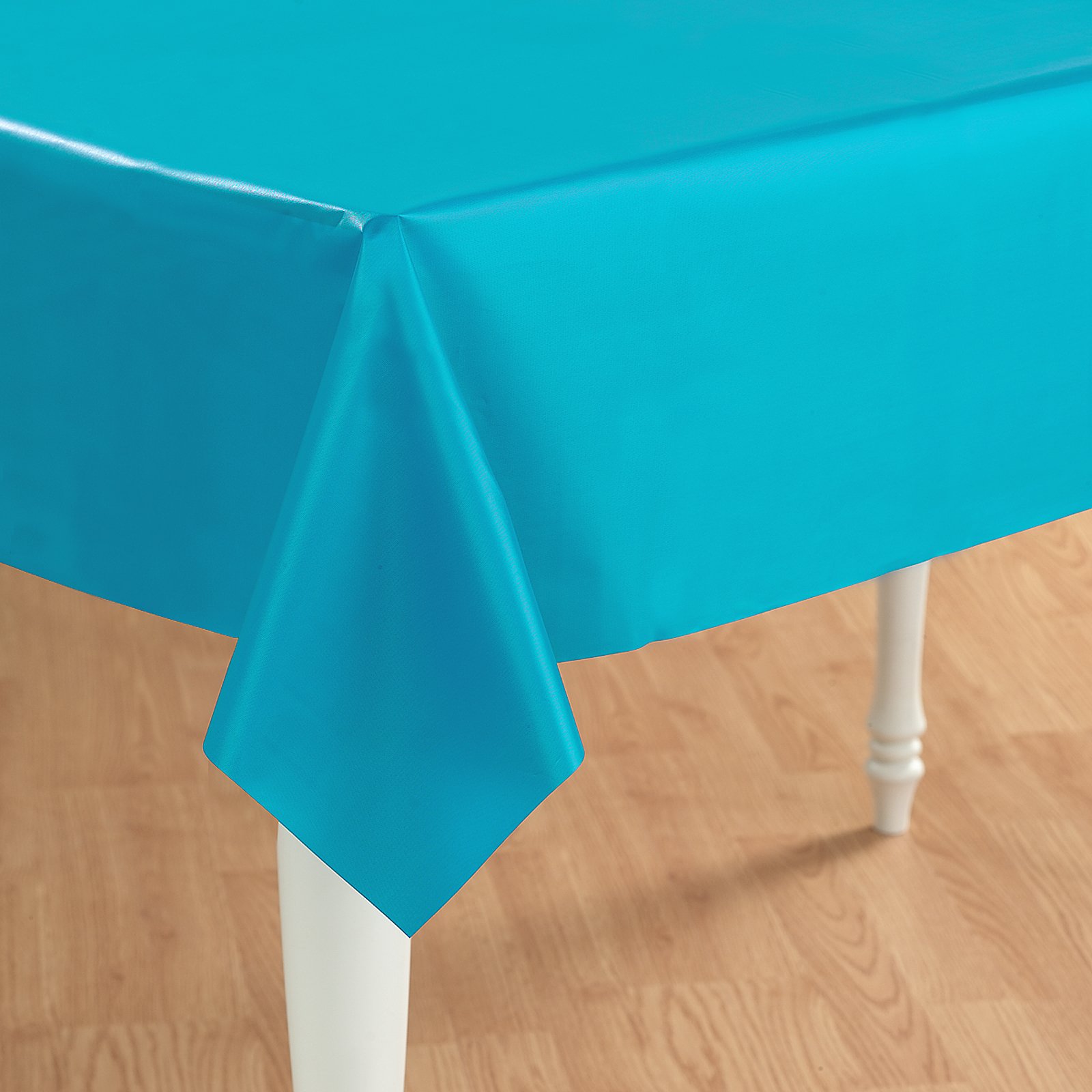 Bermuda Blue (Turquoise) Plastic Tablecover - Click Image to Close