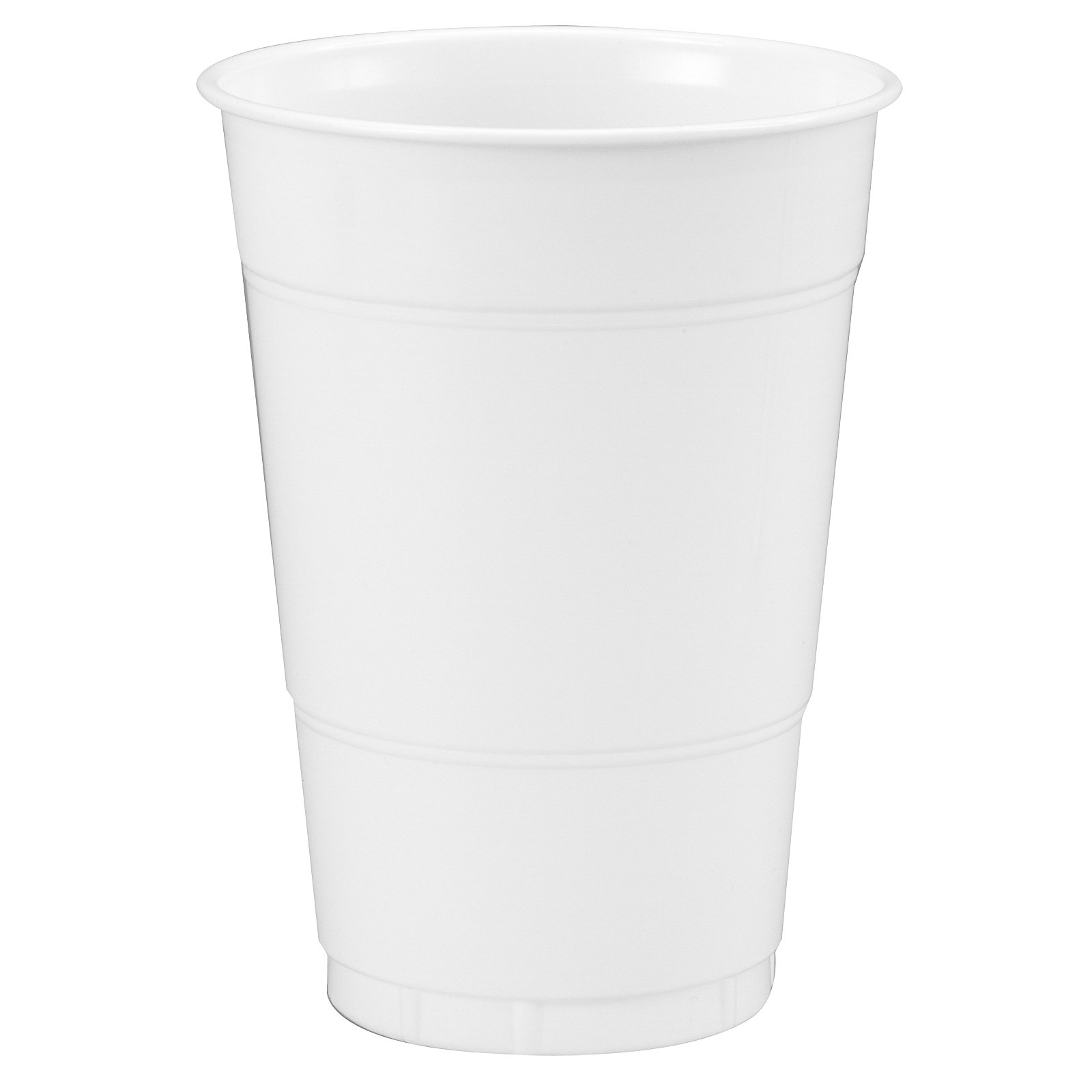 Bright White (White) 16 oz. Plastic Cups (20 count) - Click Image to Close