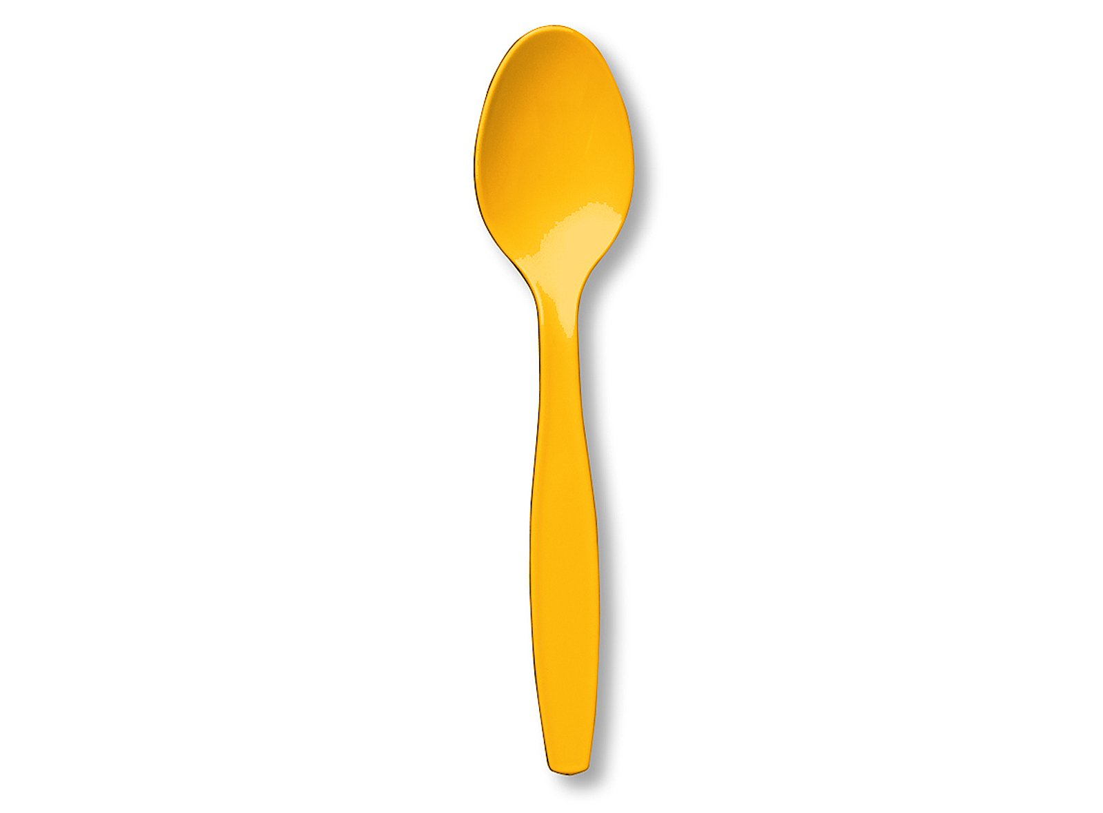 School Bus Yellow (Yellow) Heavy Weight Spoons (24 count) - Click Image to Close