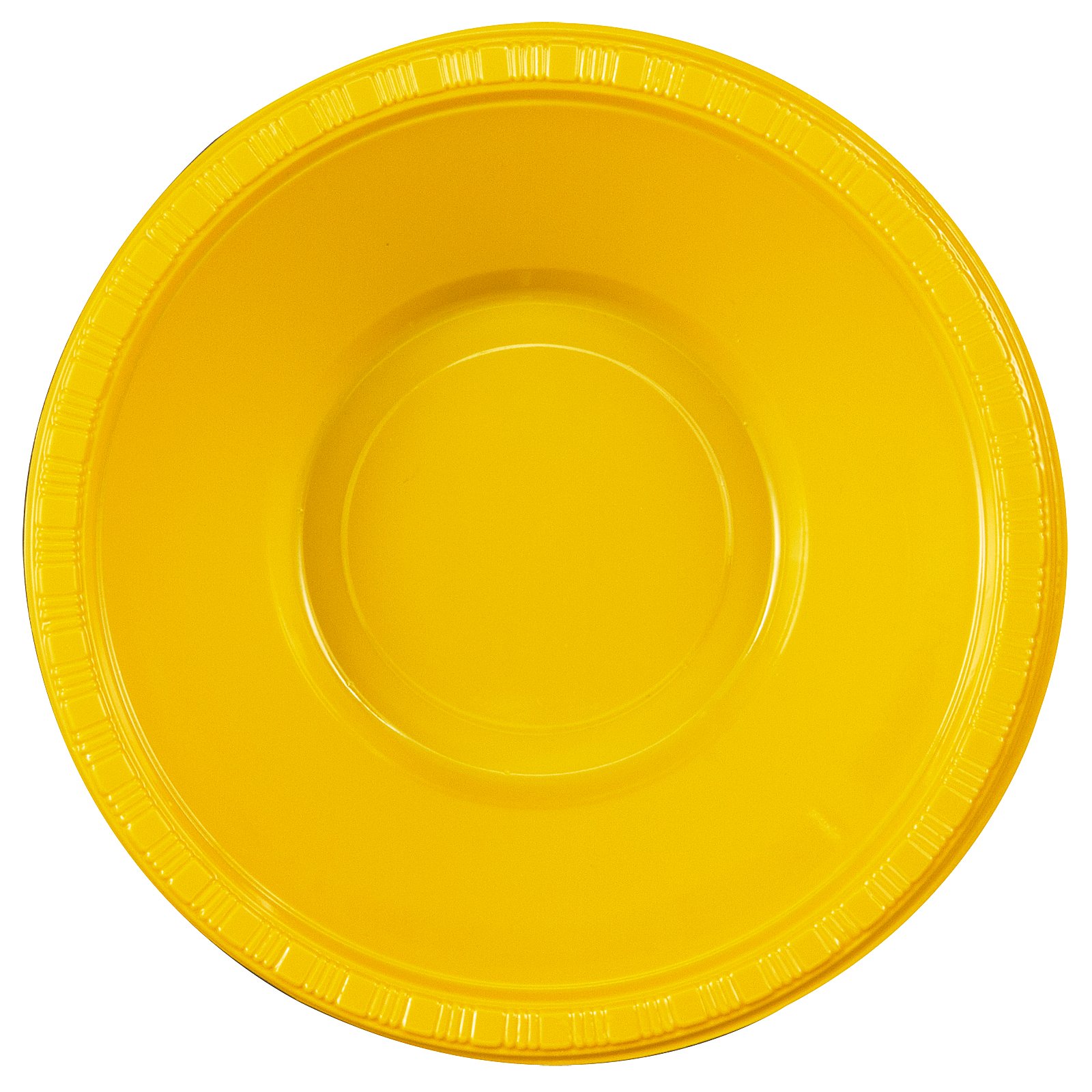 School Bus Yellow (Yellow) Plastic Bowls (20 count) - Click Image to Close