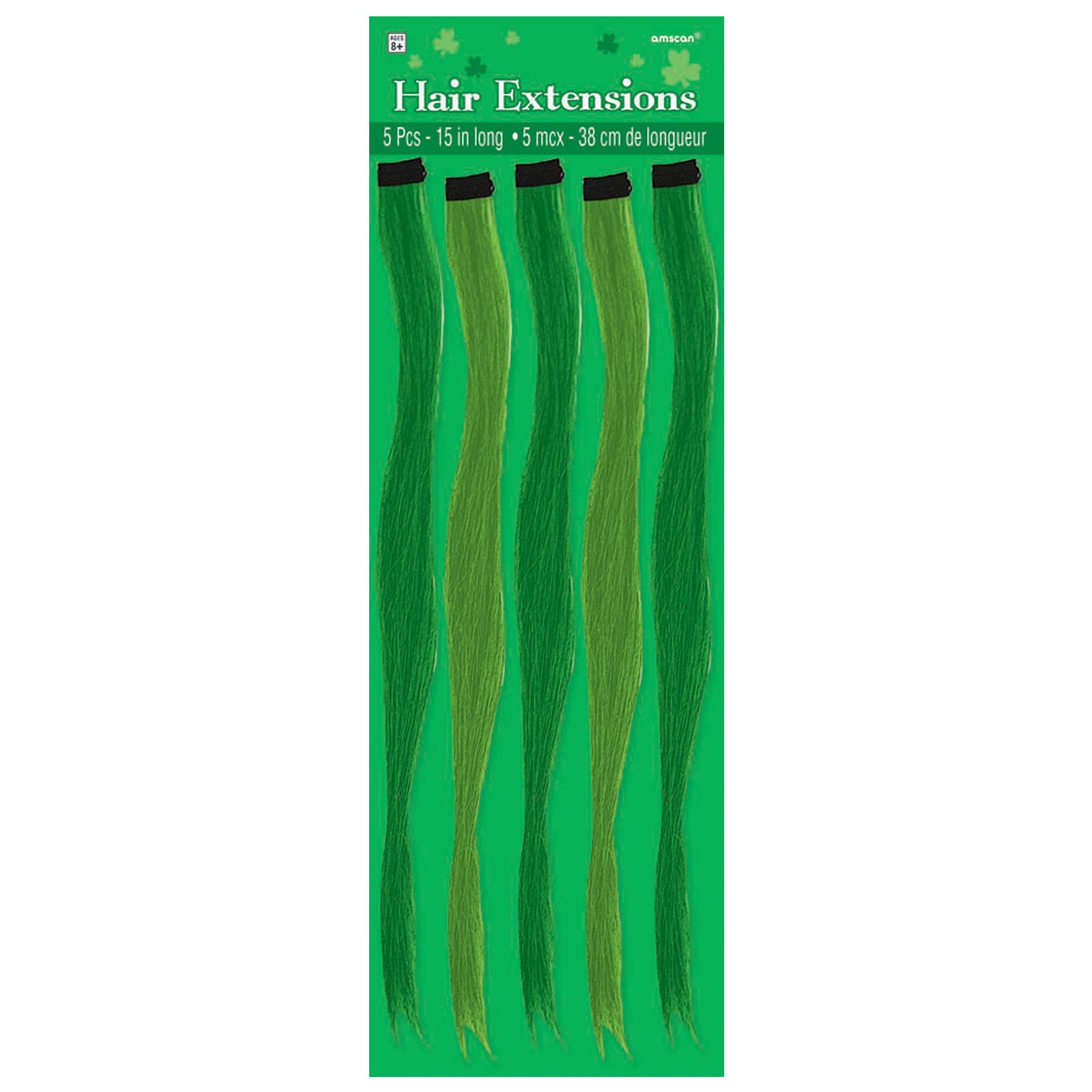 St. Patrick's Day Green Hair Extensions (5 count)