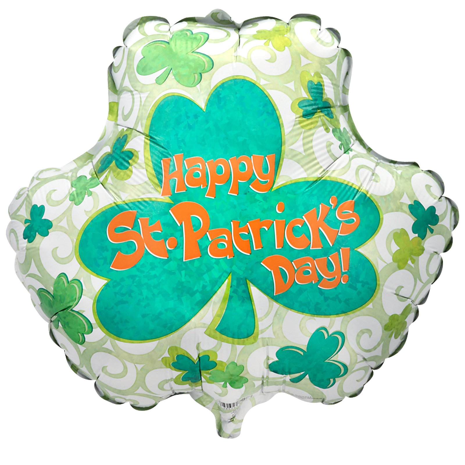 St. Pat's Swirls 18" Foil Balloon - Click Image to Close