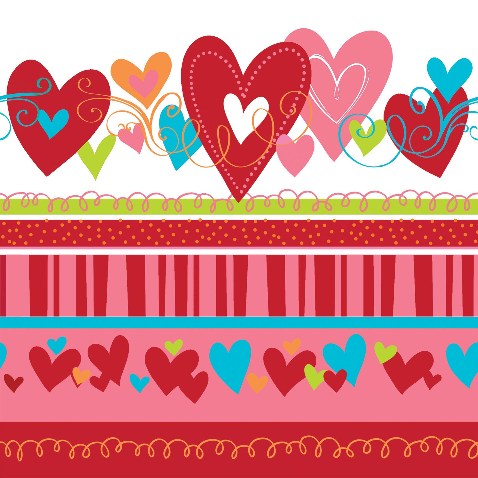 Valentine Happy Heart Swirl Plastic Tablecover