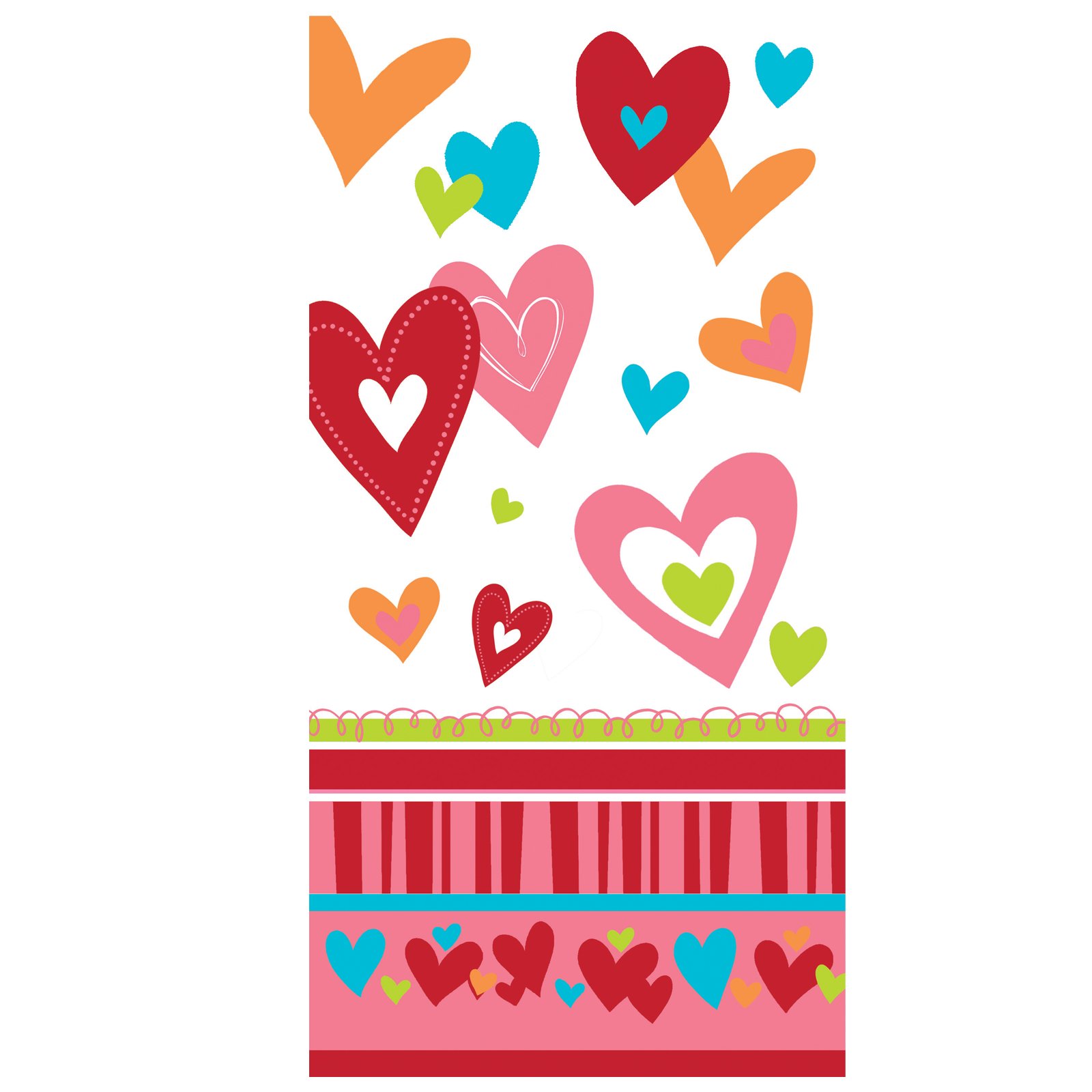 Valentine Happy Heart Swirl Cello Bags (20 count) - Click Image to Close