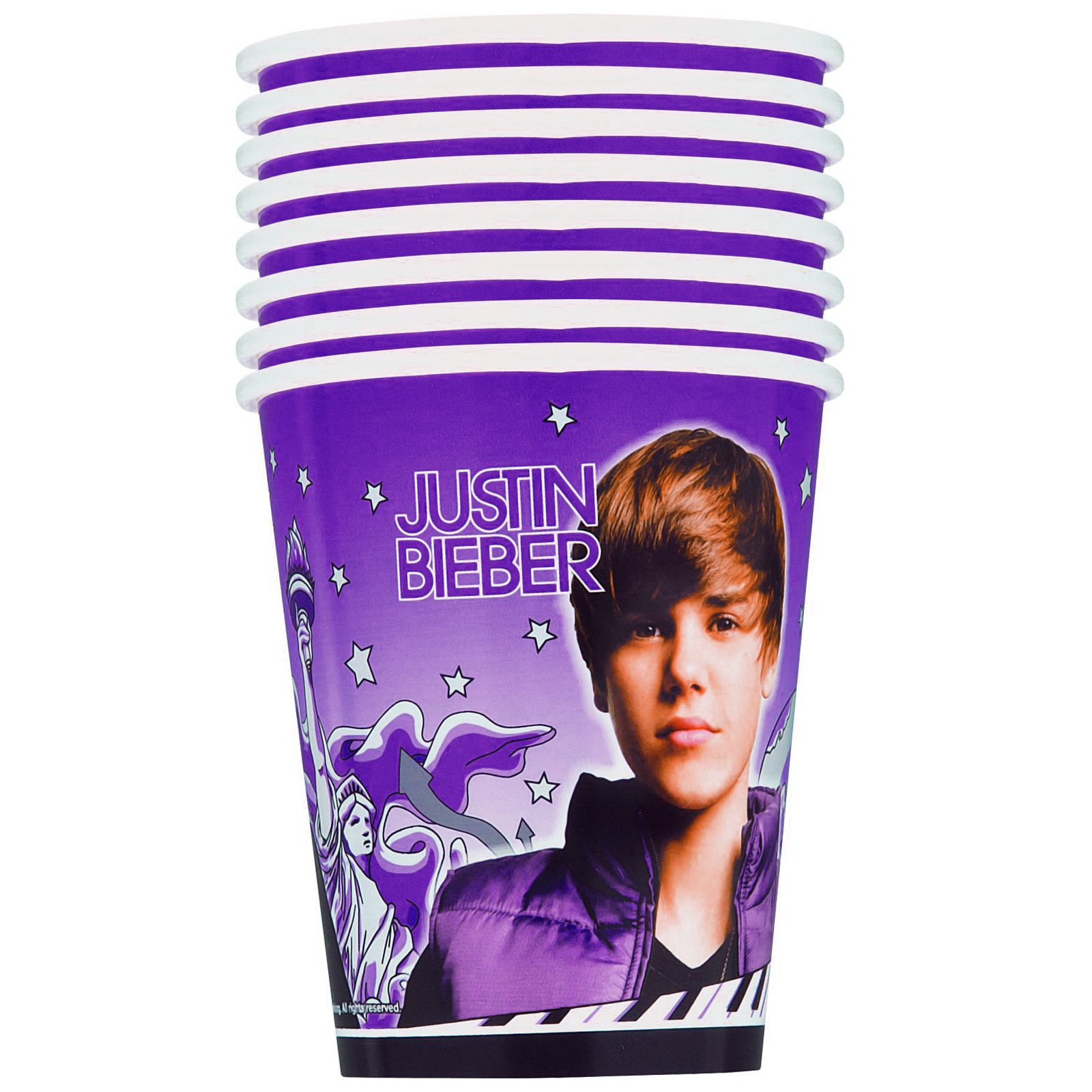 Justin Bieber 9 oz. Paper Cups (8 count) - Click Image to Close