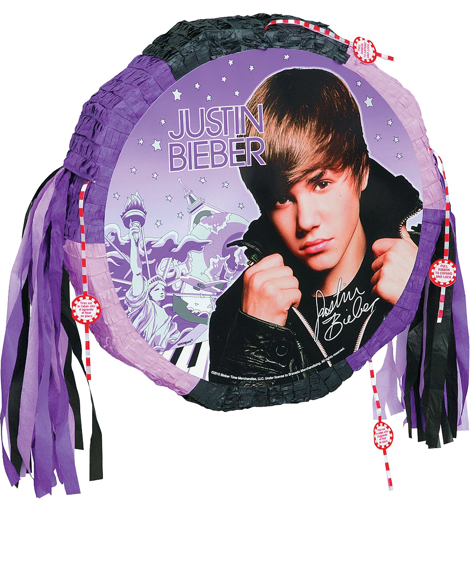 Justin Bieber 18" Pull-String Pinata - Click Image to Close