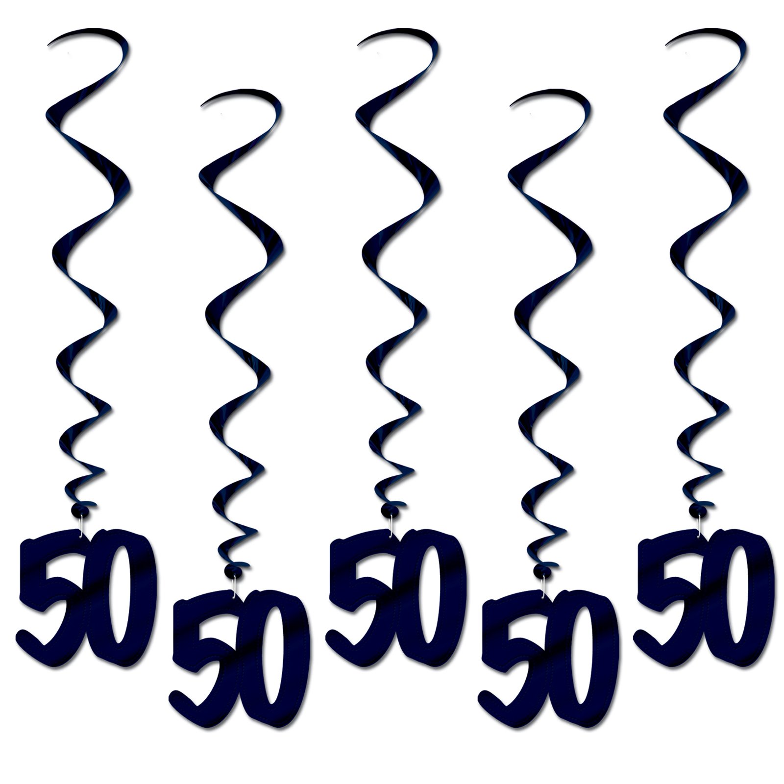 "50" Hanging Whirls (5 count) - Click Image to Close