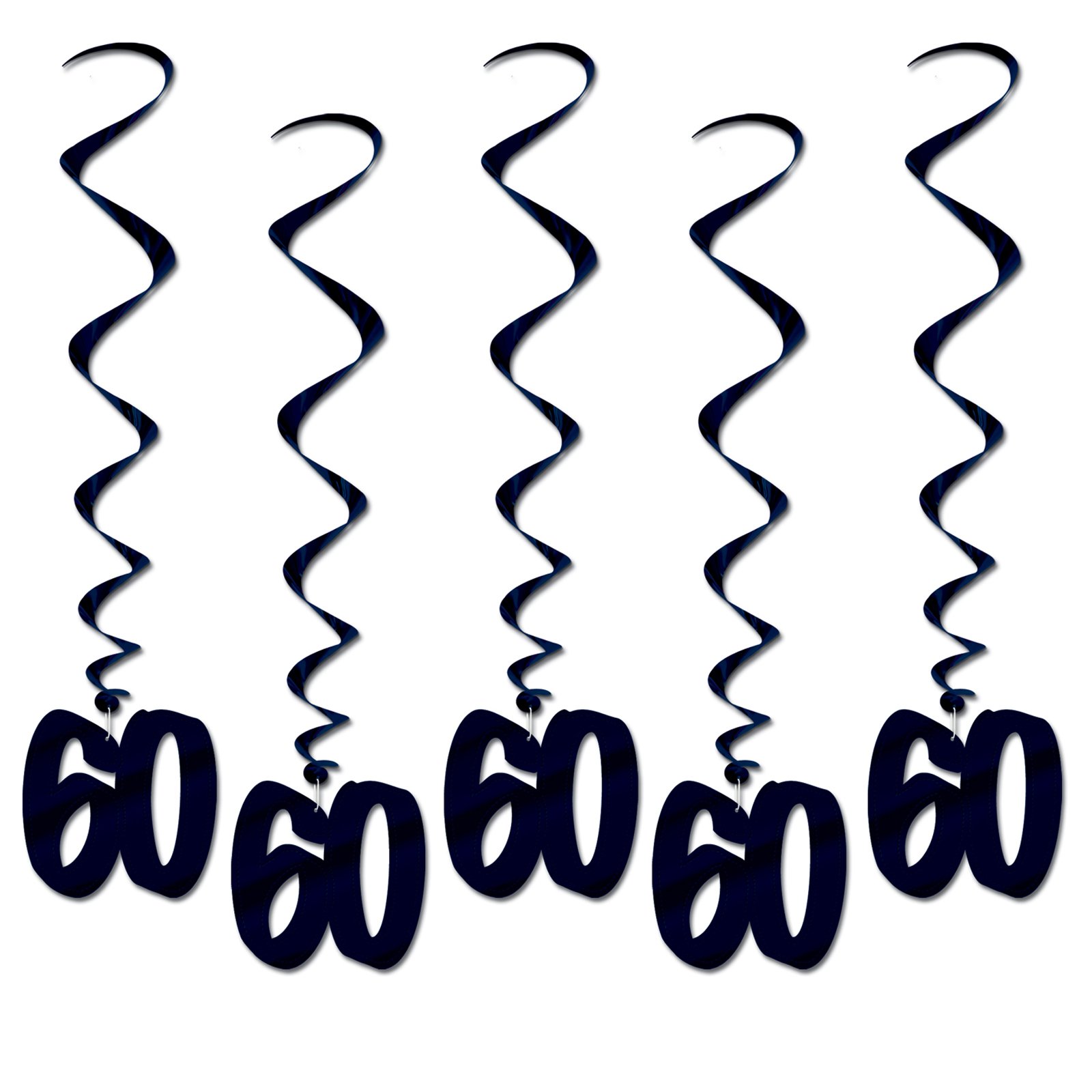 "60" Hanging Whirls (5 count) - Click Image to Close