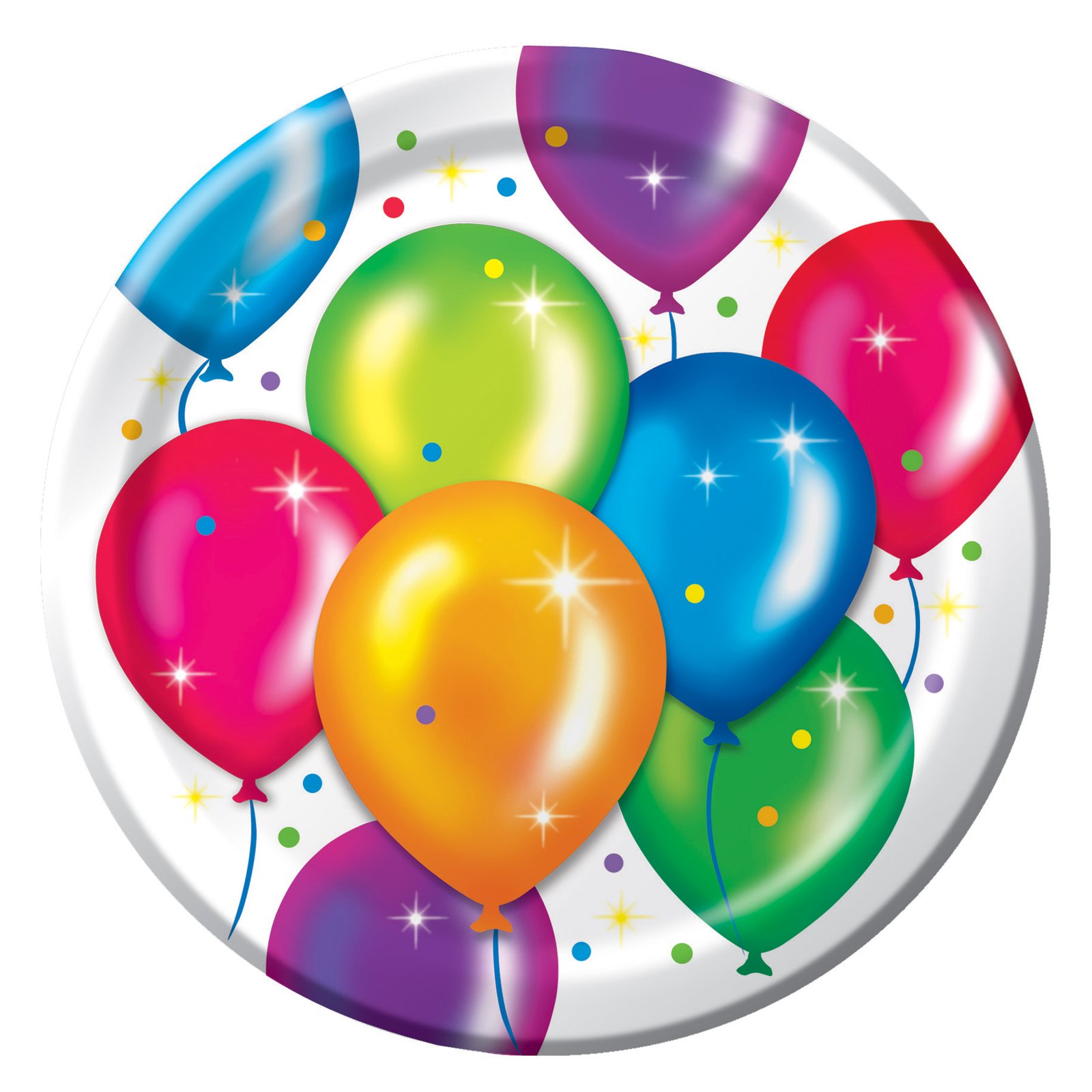 Birthday Balloons Dinner Plates (18 count) - Click Image to Close