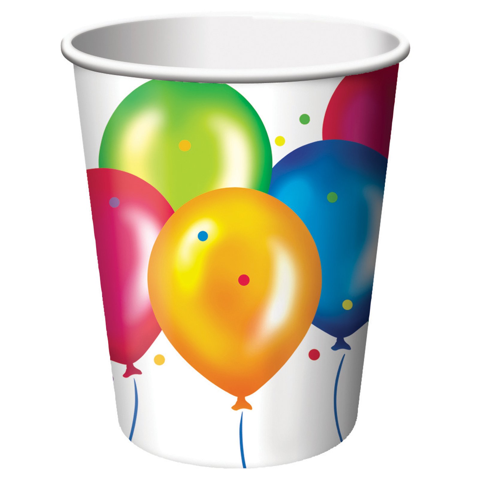 Birthday Balloons 9 oz. Paper Cups (8 count)