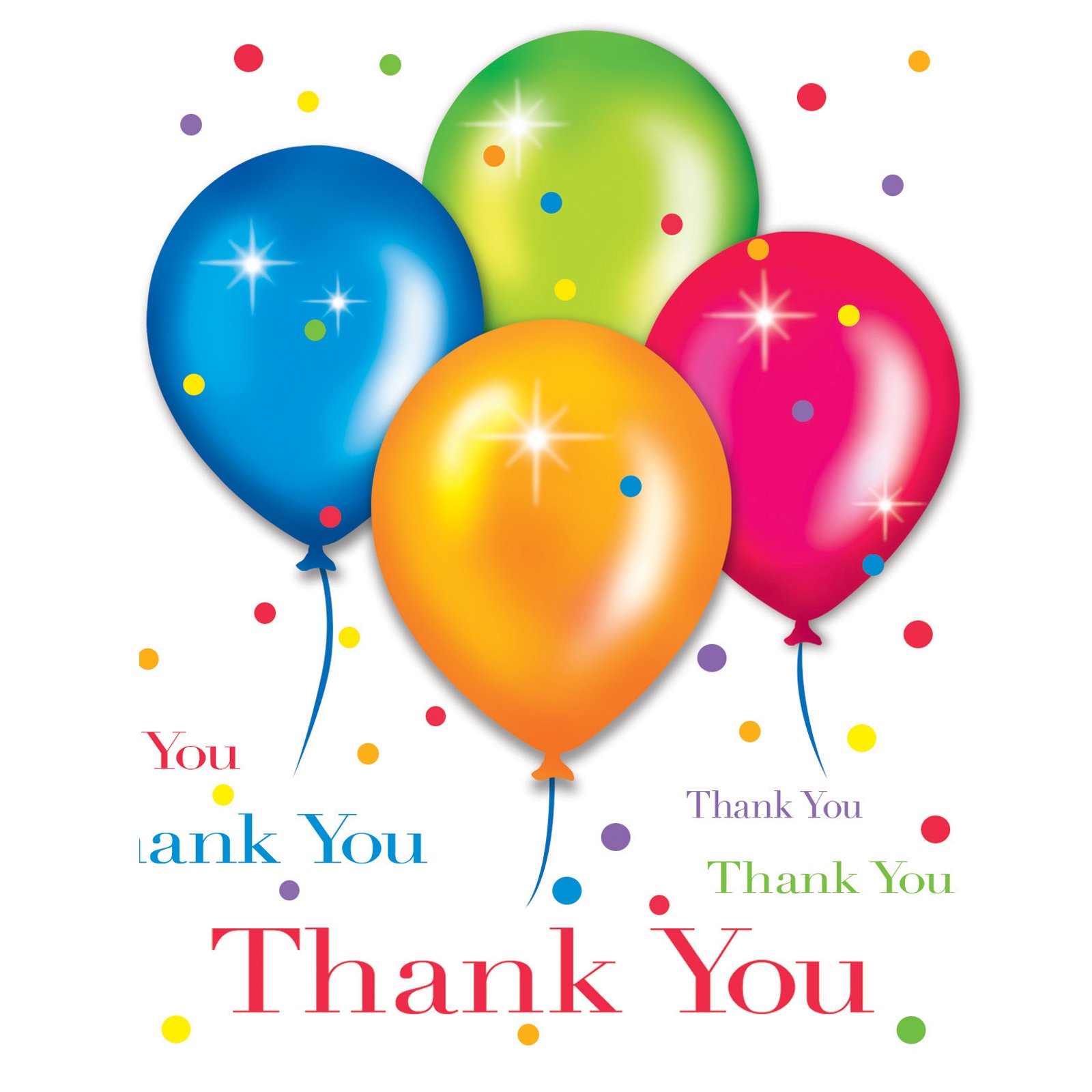 Birthday Balloons Thank You Cards (8 count) - Click Image to Close