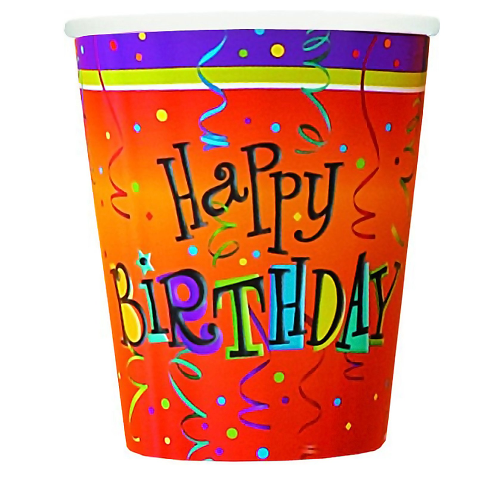 Lively Birthday 9 oz. Paper Cups (8 count) - Click Image to Close