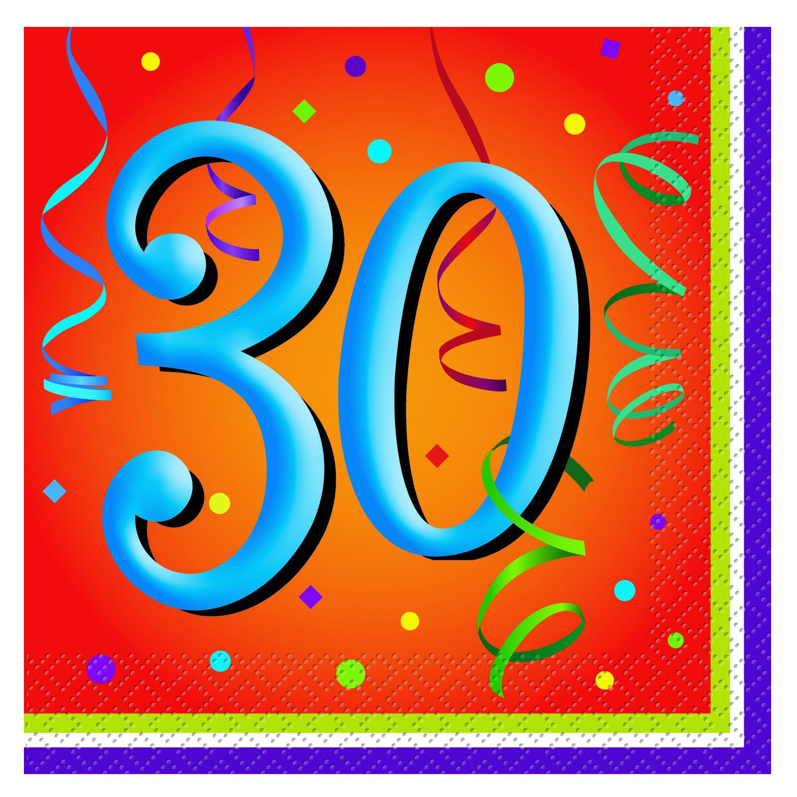 Lively Birthday 30 - Lunch Napkins (16 count) - Click Image to Close