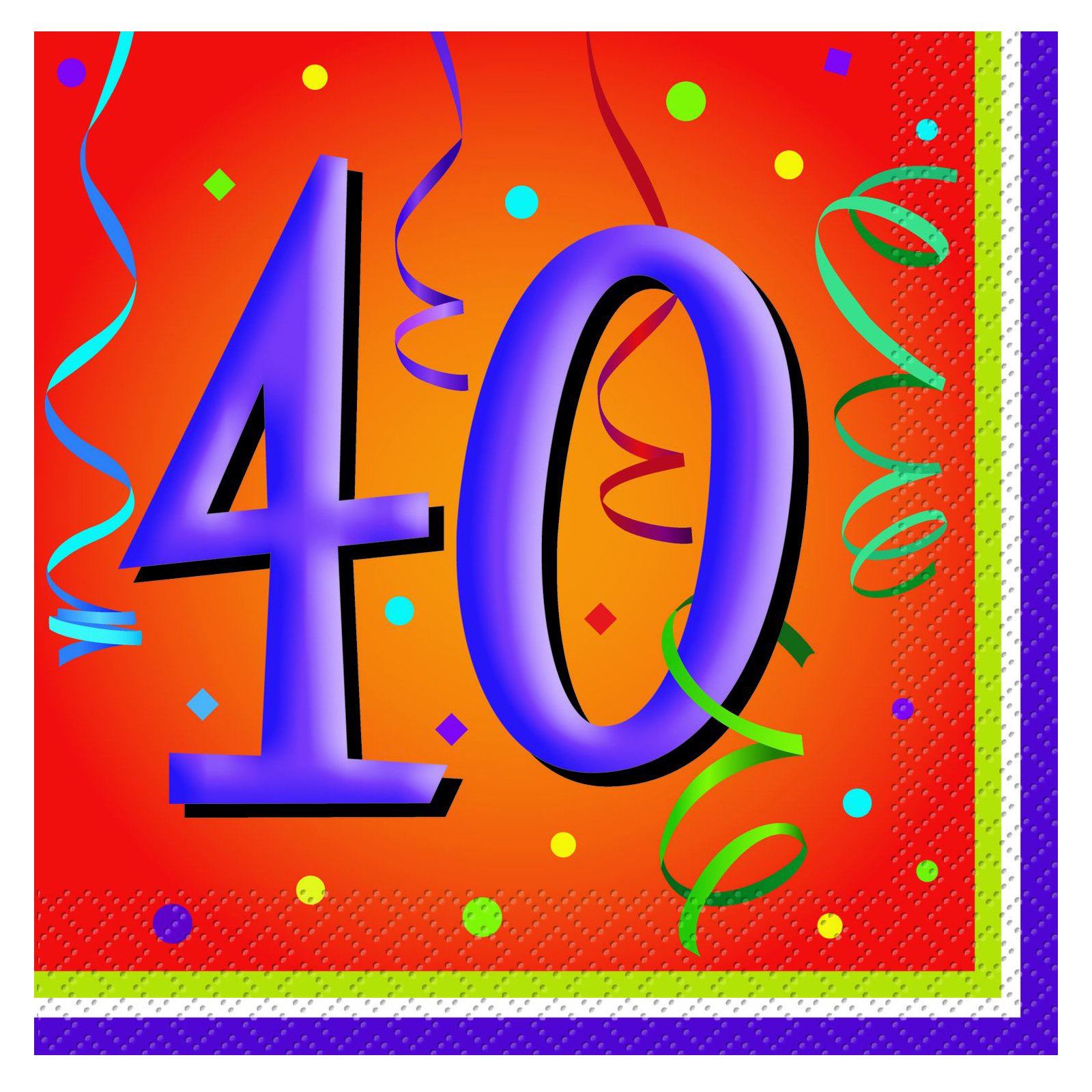 Lively Birthday 40 - Lunch Napkins (16 count) - Click Image to Close