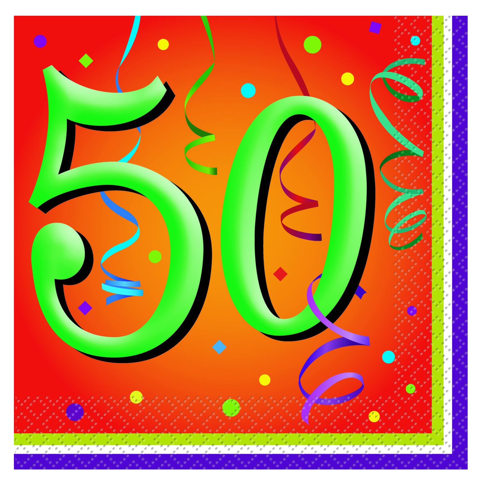 Lively Birthday 50 - Lunch Napkins (16 count)