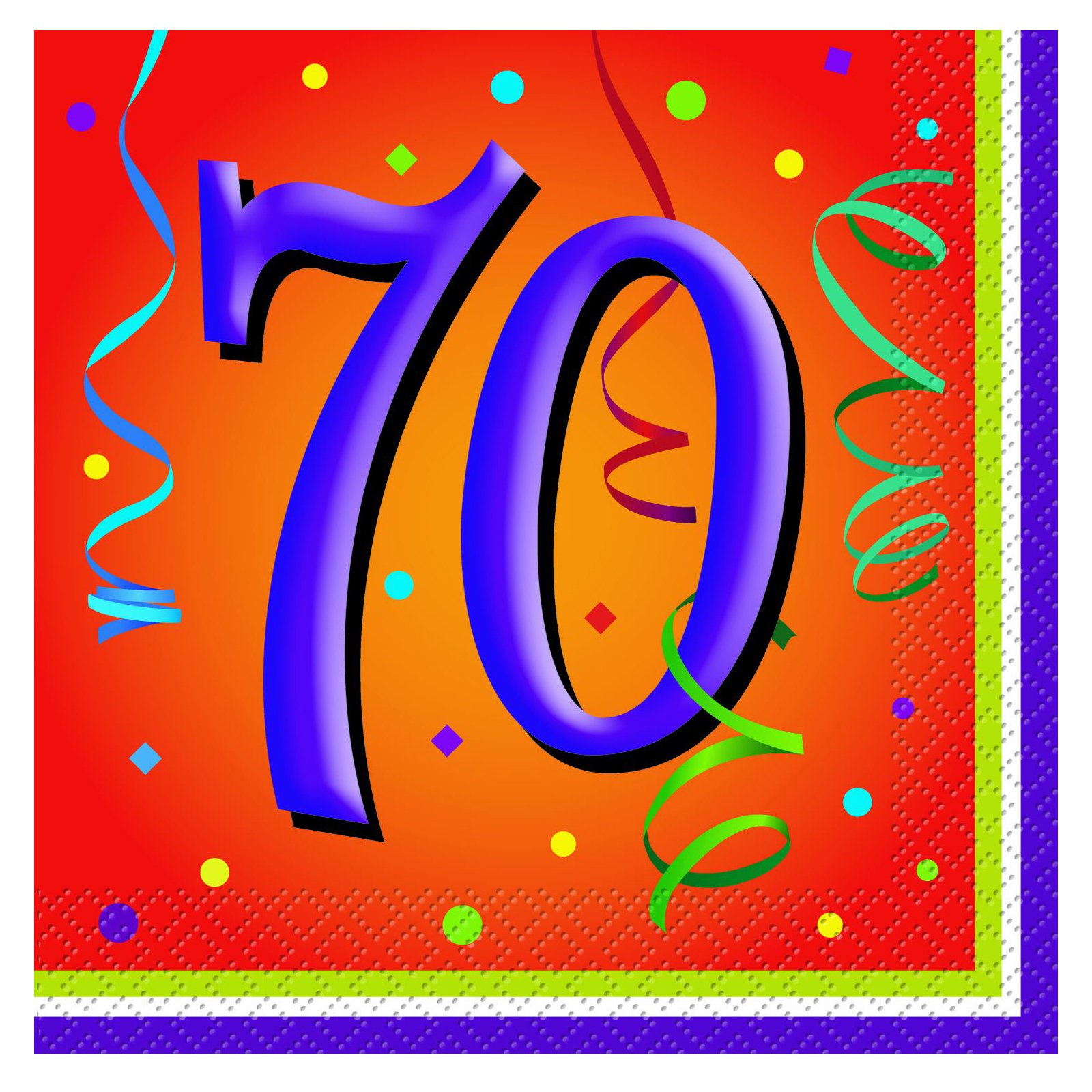 Lively Birthday 70 - Lunch Napkins (16 count) - Click Image to Close