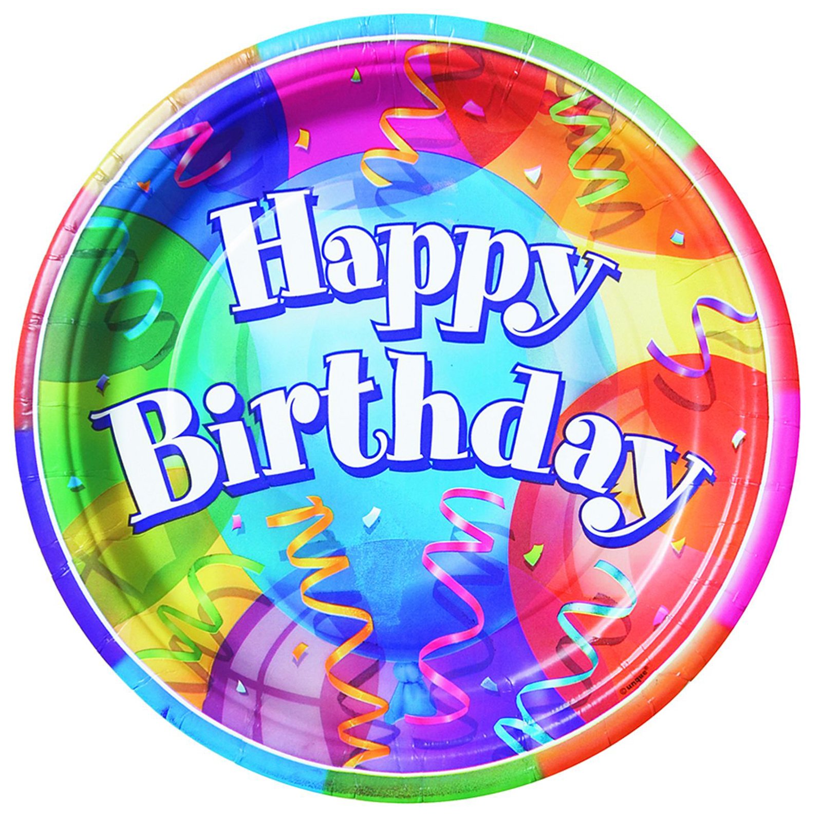 Brilliant Birthday Dessert Plates (8 count) - Click Image to Close