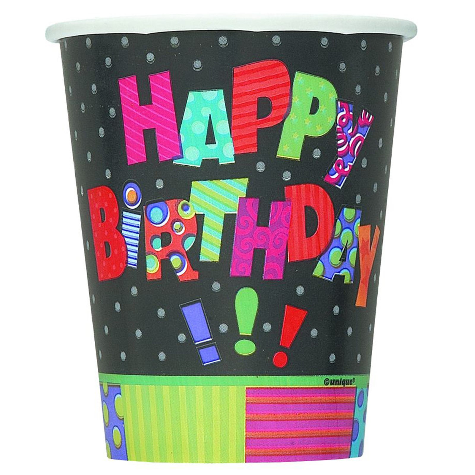 Infinite Birthday 9 oz. Paper Cups (8 count) - Click Image to Close