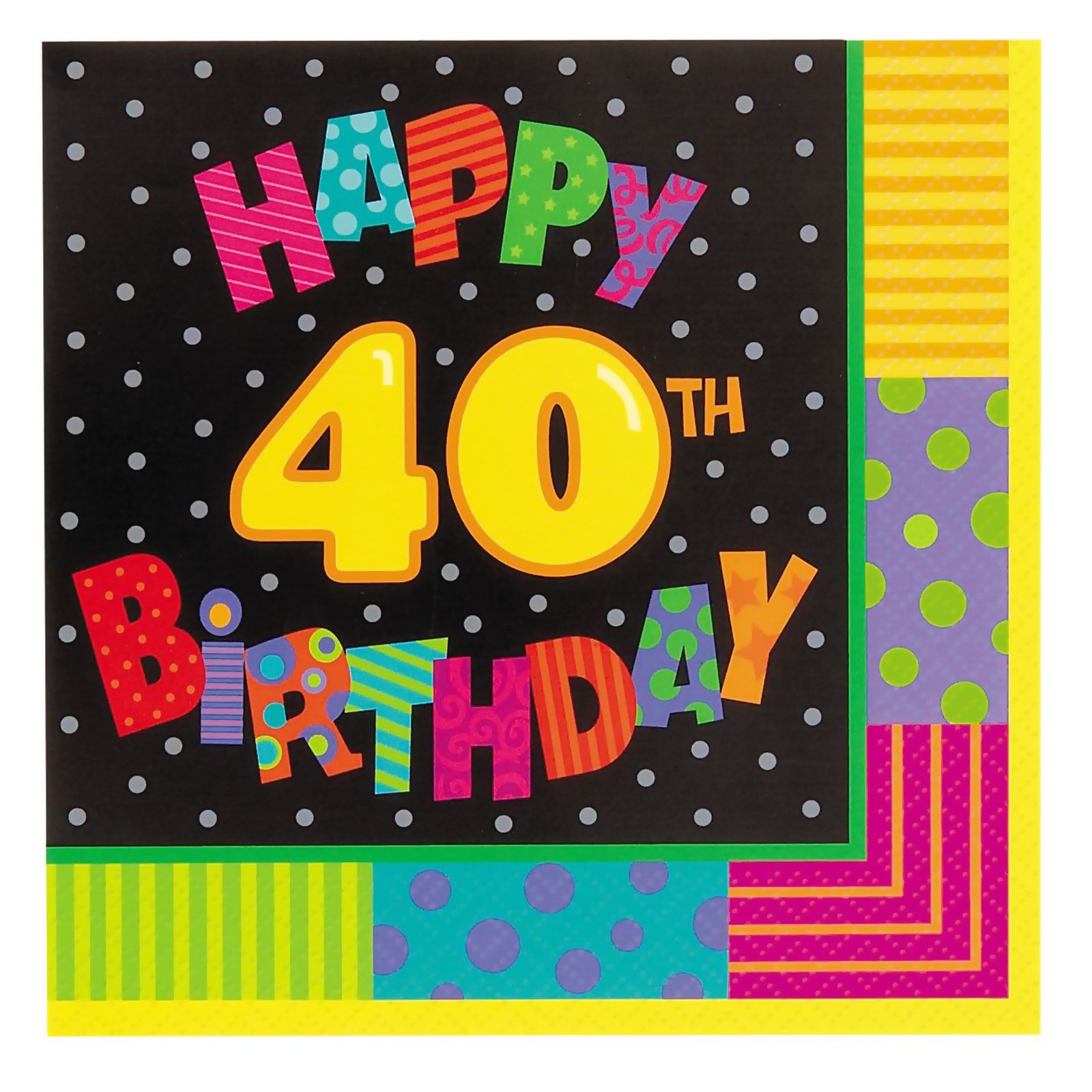 Infinite Birthday 40 Lunch Napkins (16 count) - Click Image to Close