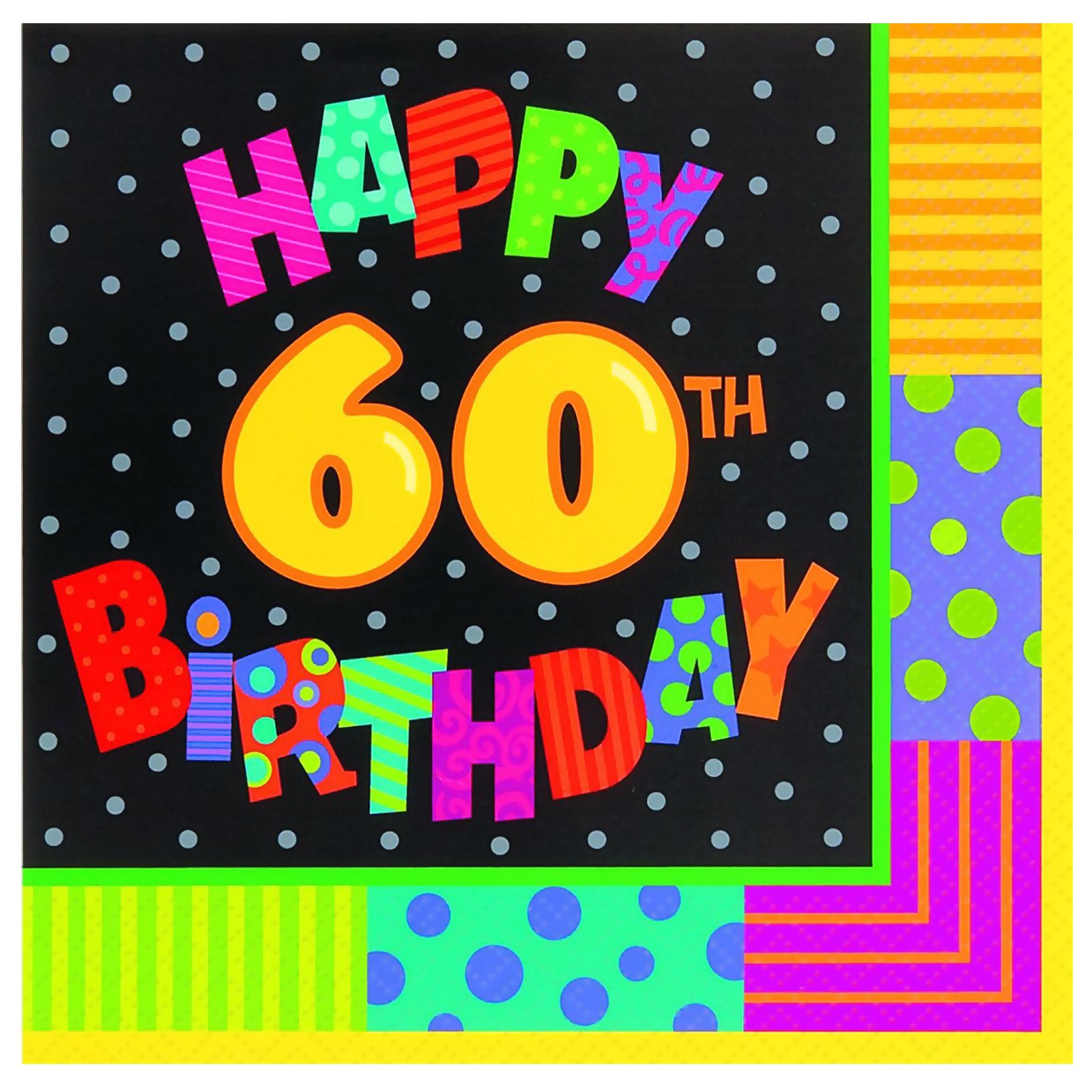 Infinite Birthday 60 Lunch Napkins (16 count) - Click Image to Close