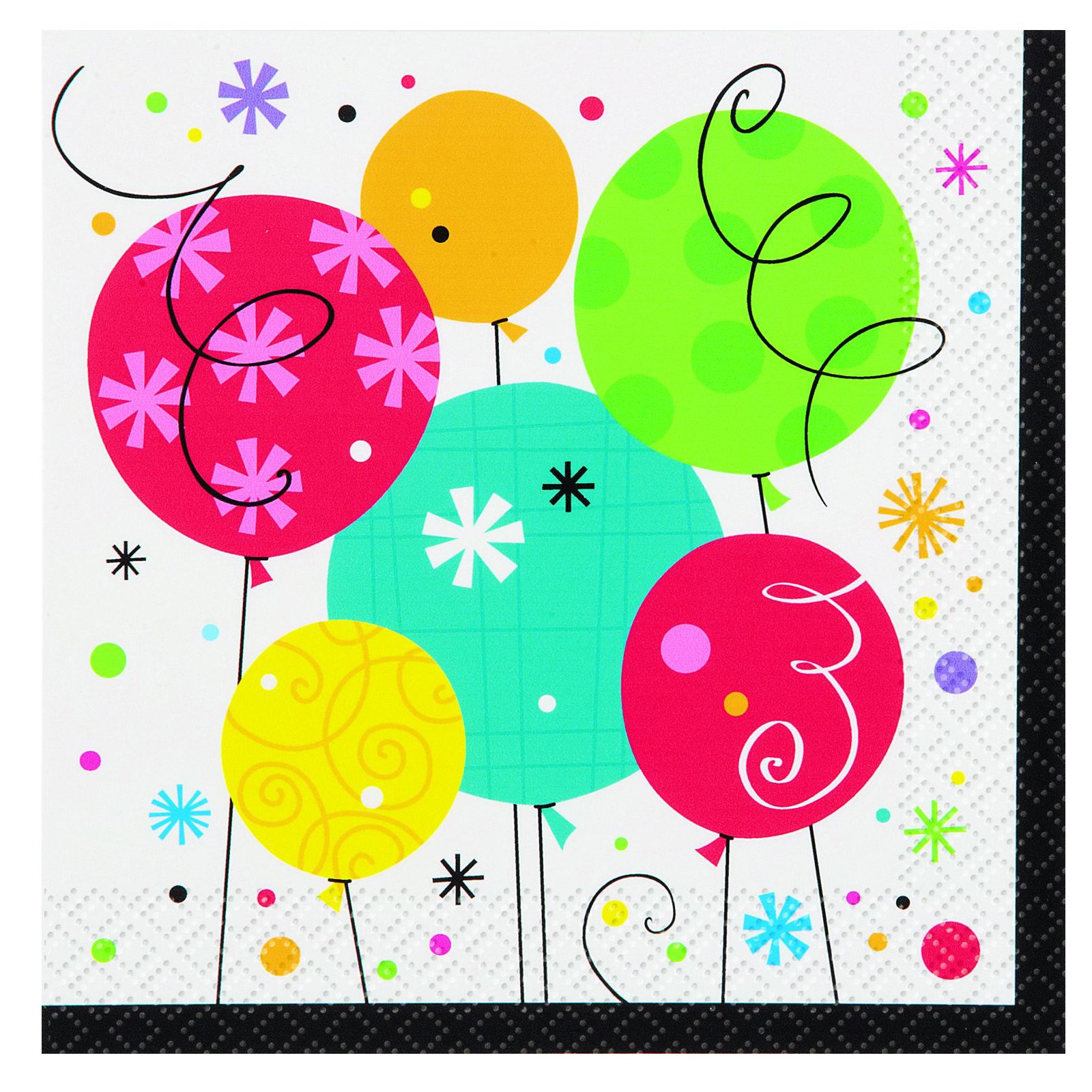 Breezy Birthday Beverage Napkins (16 count) - Click Image to Close