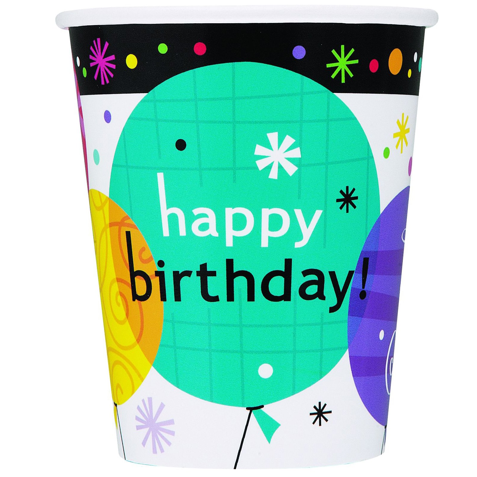 Breezy Birthday 9 oz. Paper Cups (8 count) - Click Image to Close