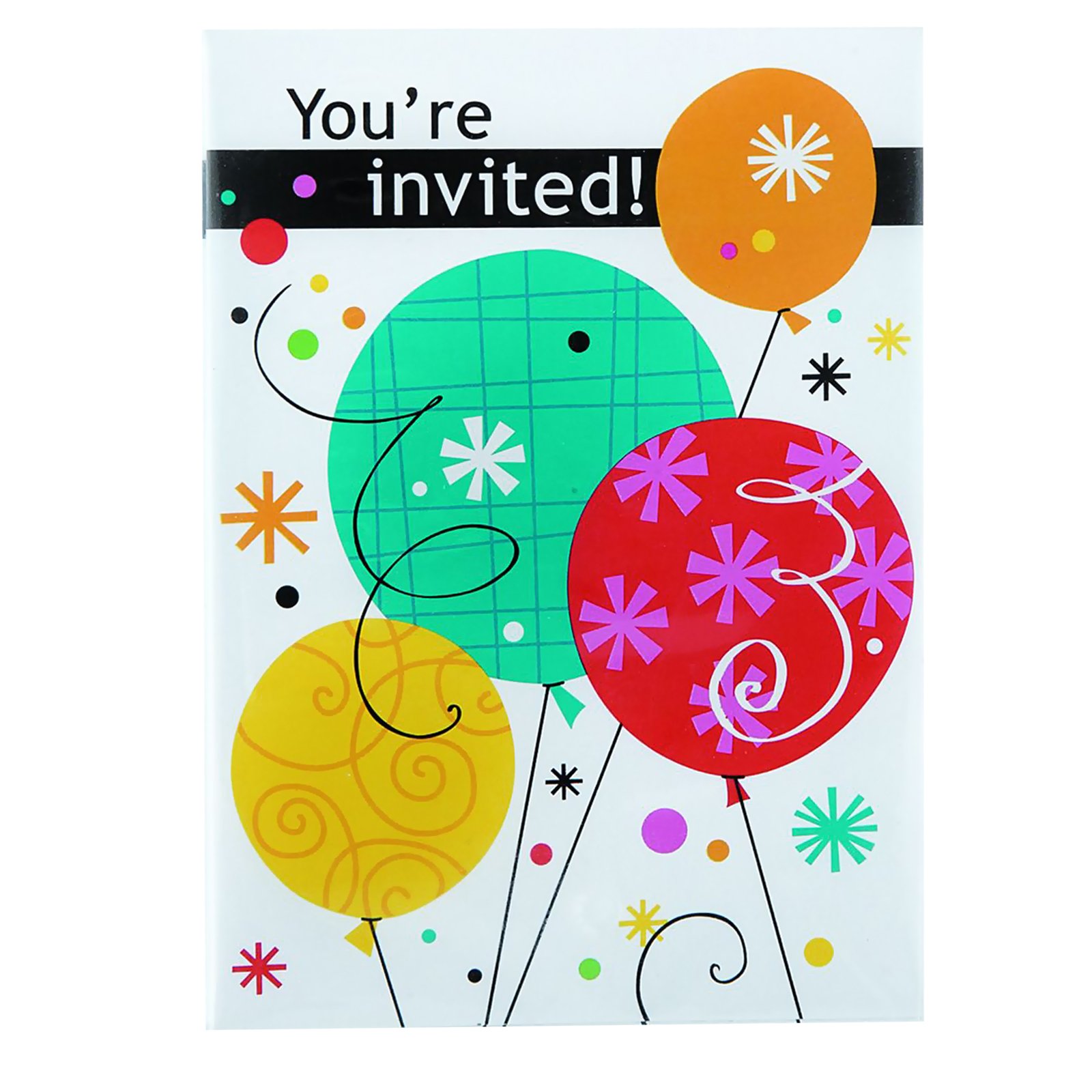 Breezy Birthday Invitations (8 count) - Click Image to Close