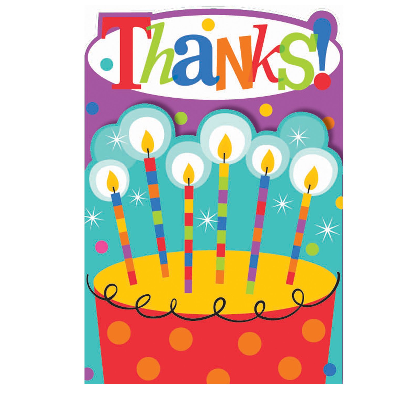 Dots and Stripes Birthday Thank You Cards (8 count) - Click Image to Close