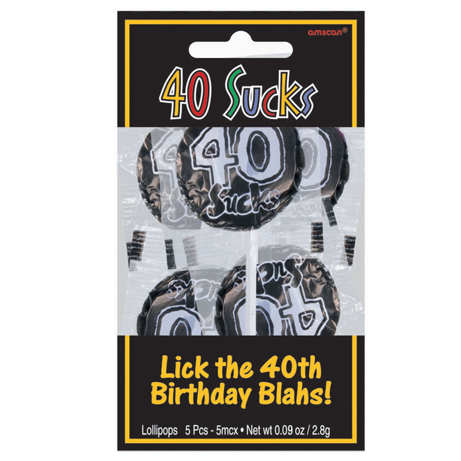 40 Sucks Lollipops (5 count) - Click Image to Close