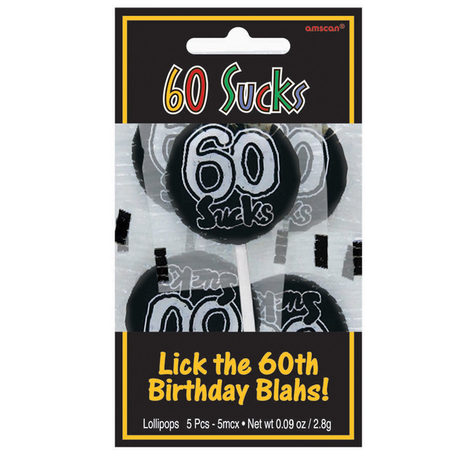 60 Sucks Lollipops (5 count) - Click Image to Close