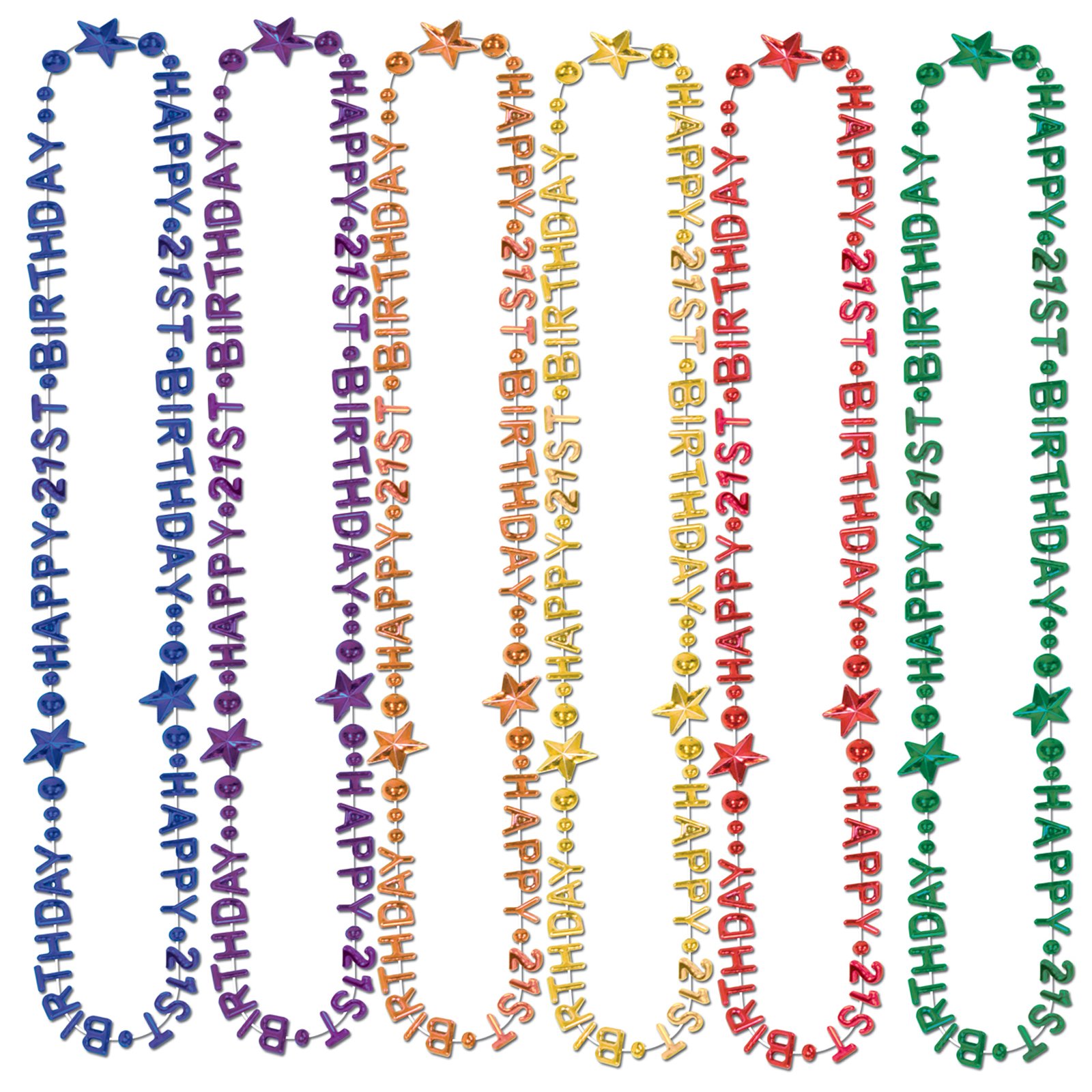 Beads-Of-Expression "Happy 21st Birthday" Asst. (1 count)
