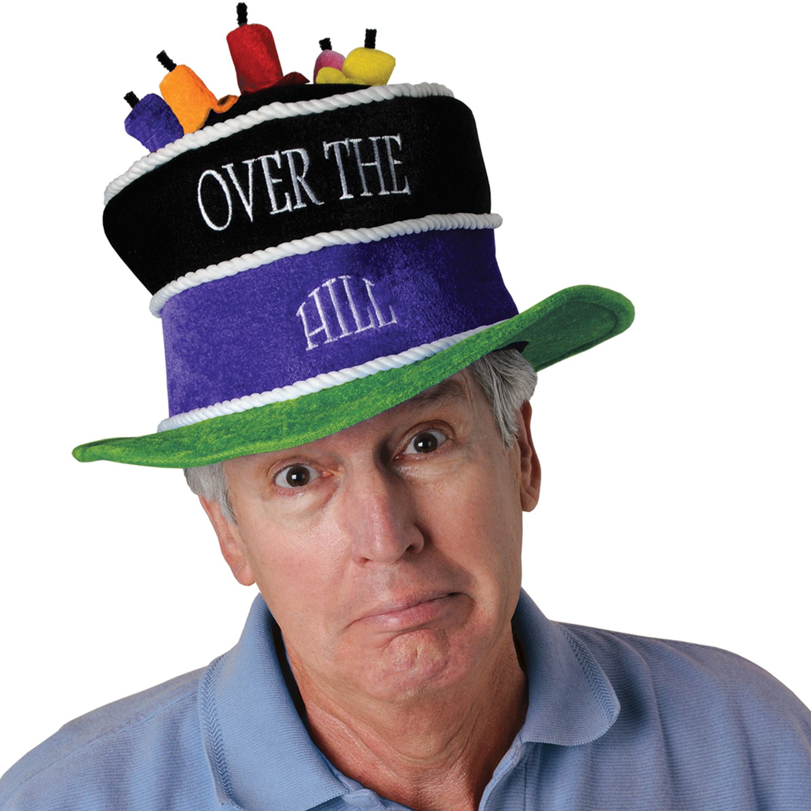 Plush Over-The-Hill Birthday Cake Hat - Click Image to Close