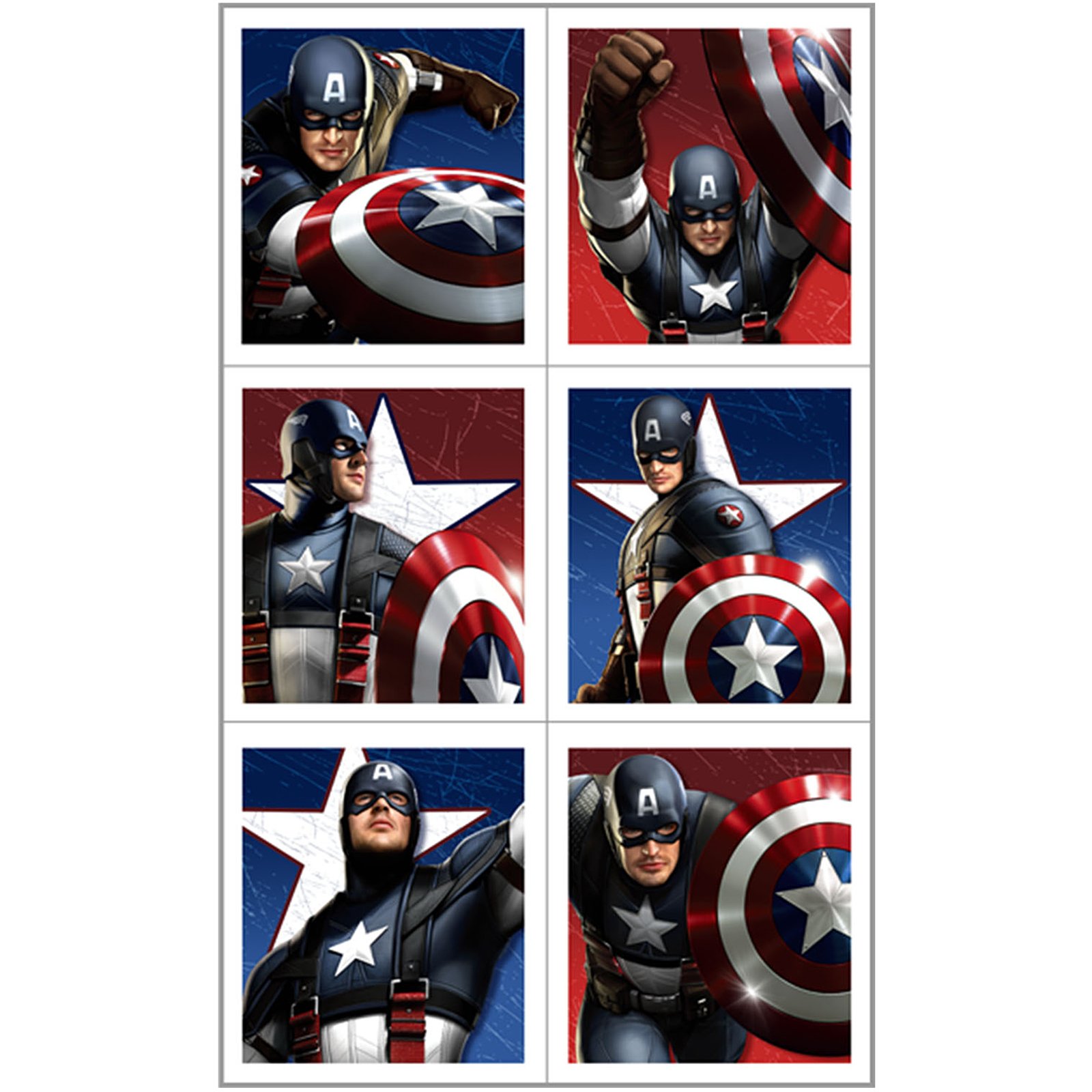 Captain America - Sticker Sheets (4 count) - Click Image to Close