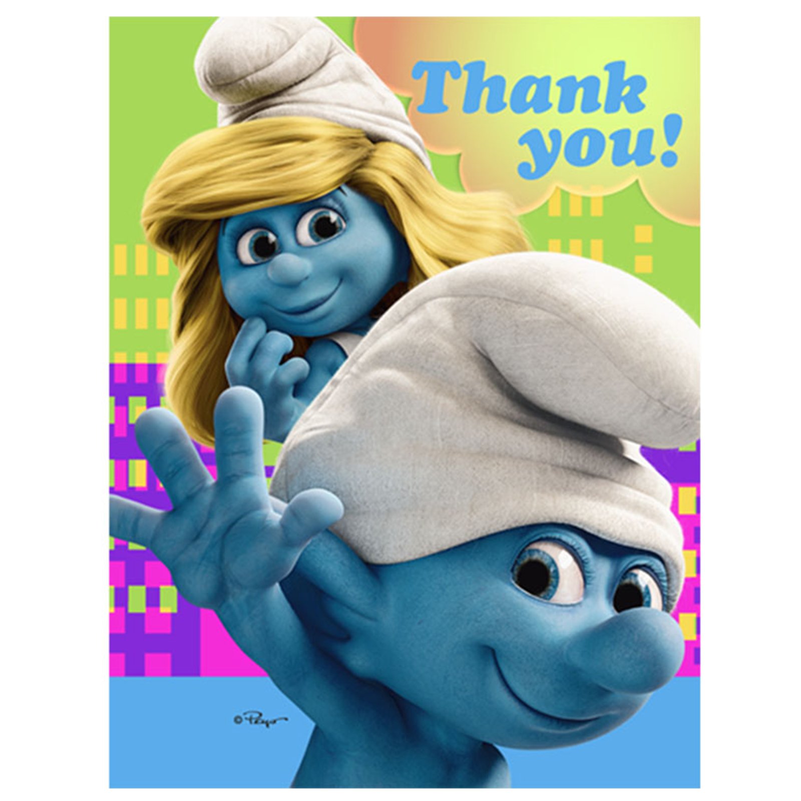 Smurfs Thank You Cards (8 count) - Click Image to Close