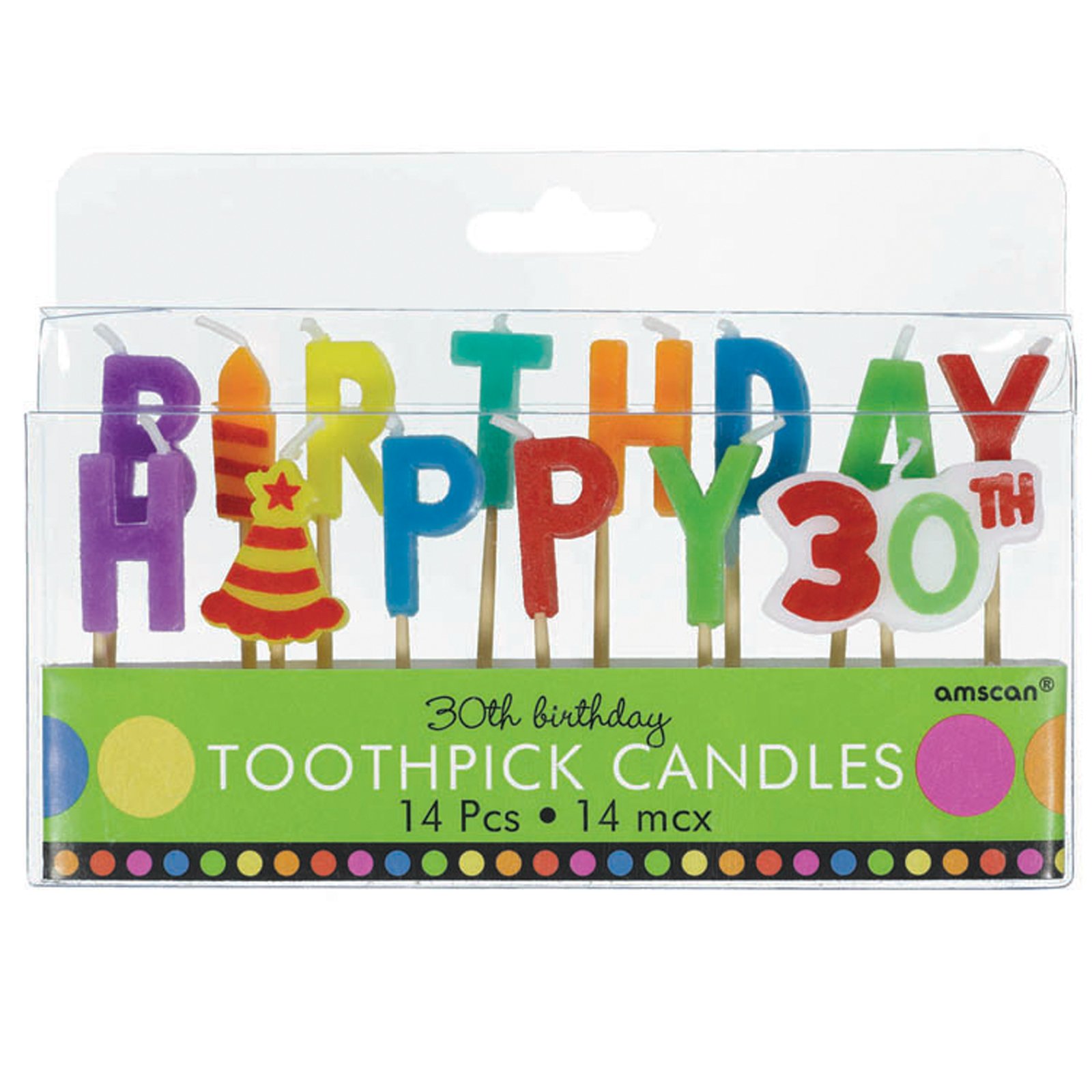 30th Birthday Toothpick Candles (14 count)