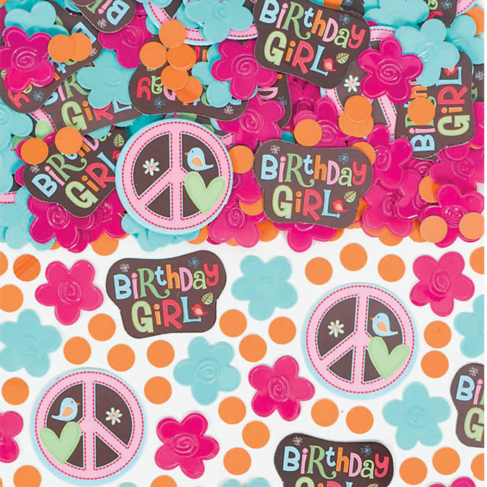 Hippie Chick Birthday Confetti - Click Image to Close