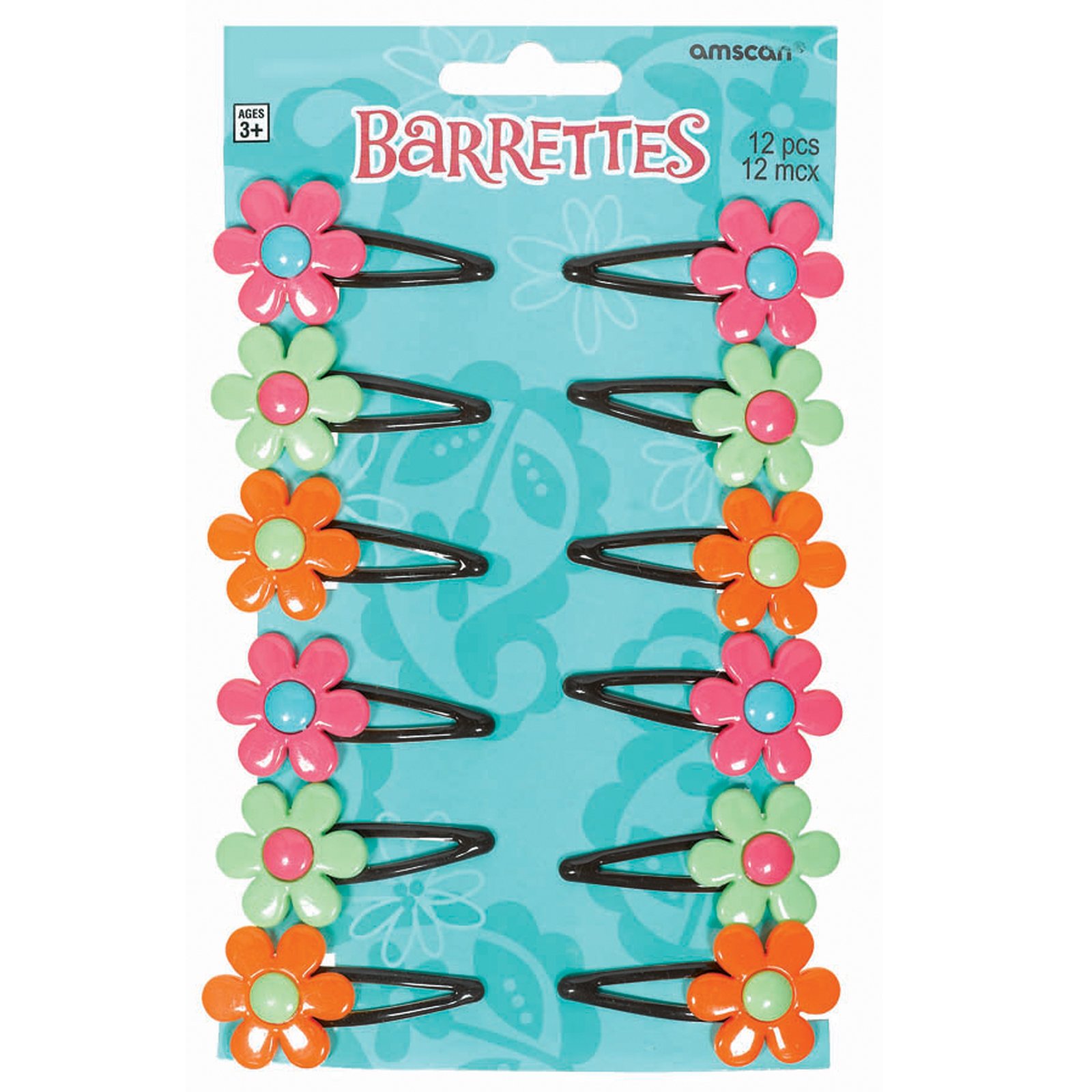 Flower Barrettes Assorted (12 count)