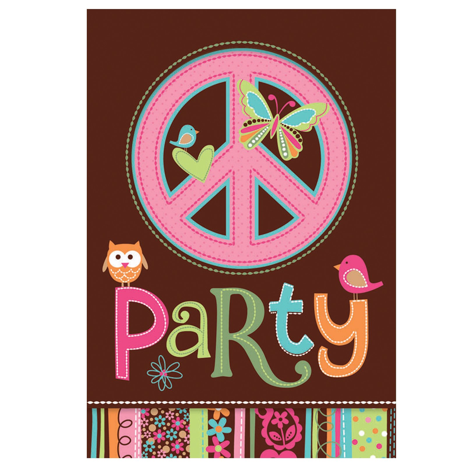 Hippie Chick Birthday Invitations (8 count) - Click Image to Close