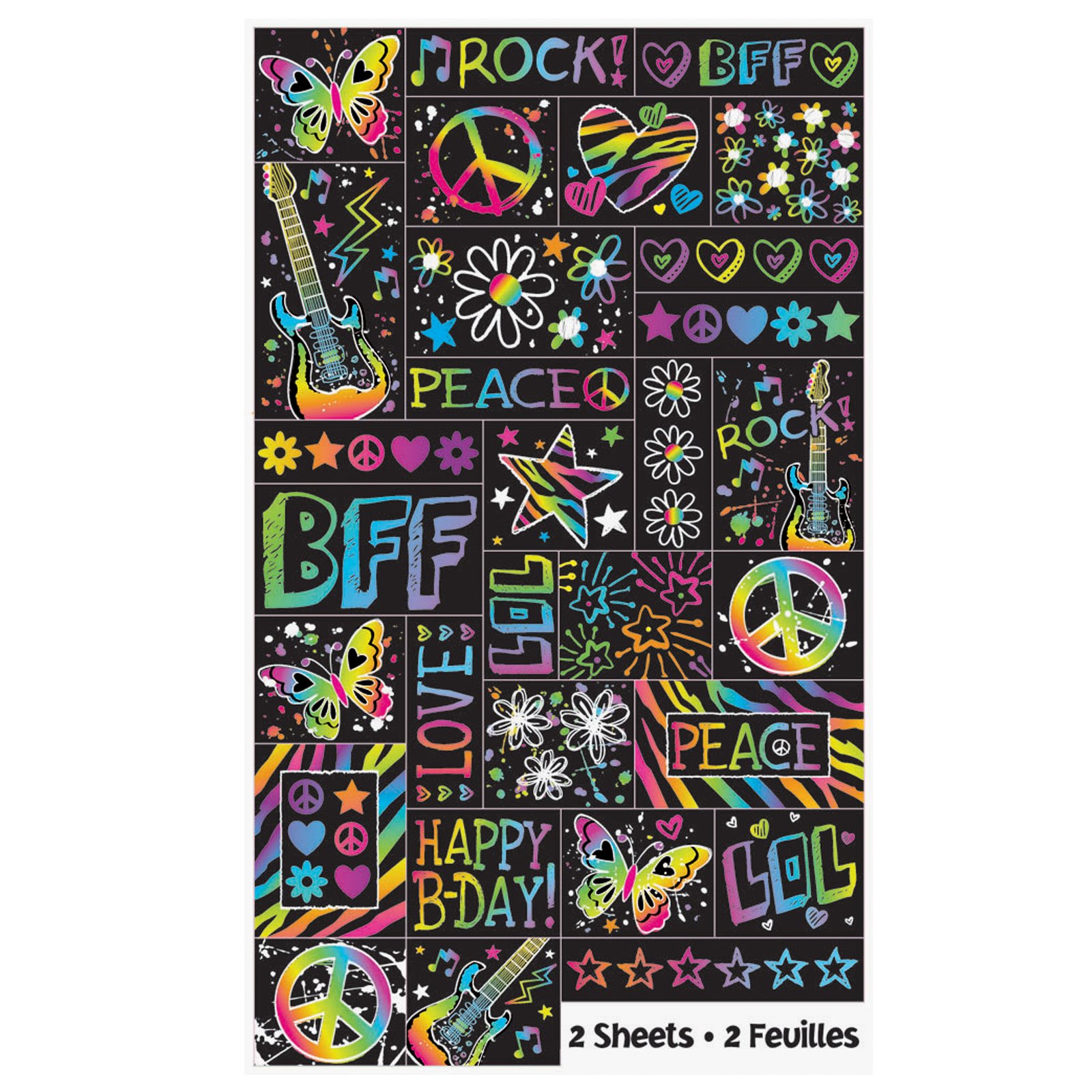 Neon Sticker Sheets (2 count)