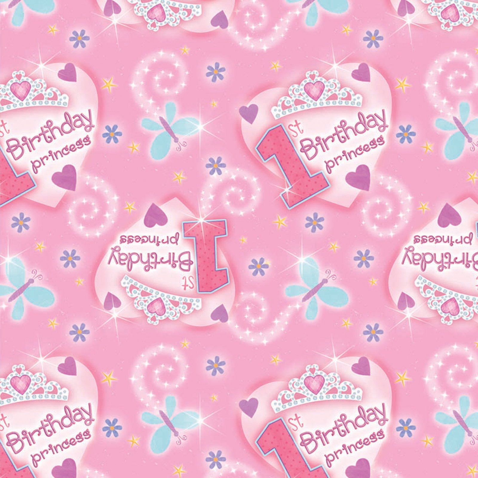 Princess 1st Birthday Wrapping Paper - Click Image to Close