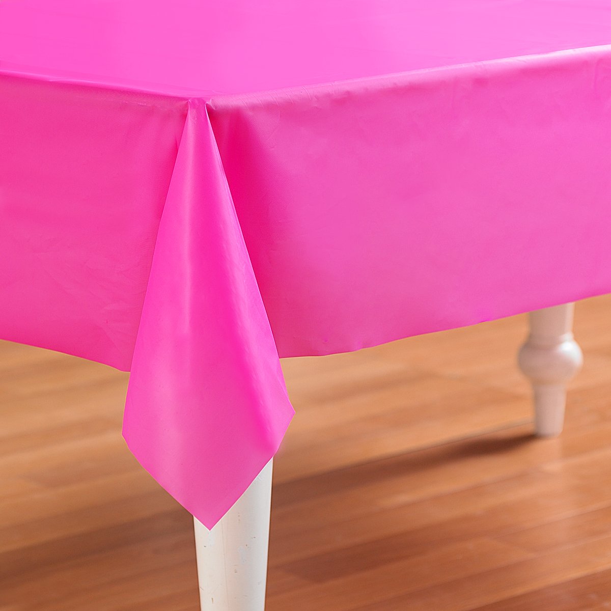 Bright Pink Plastic Tablecover - Click Image to Close