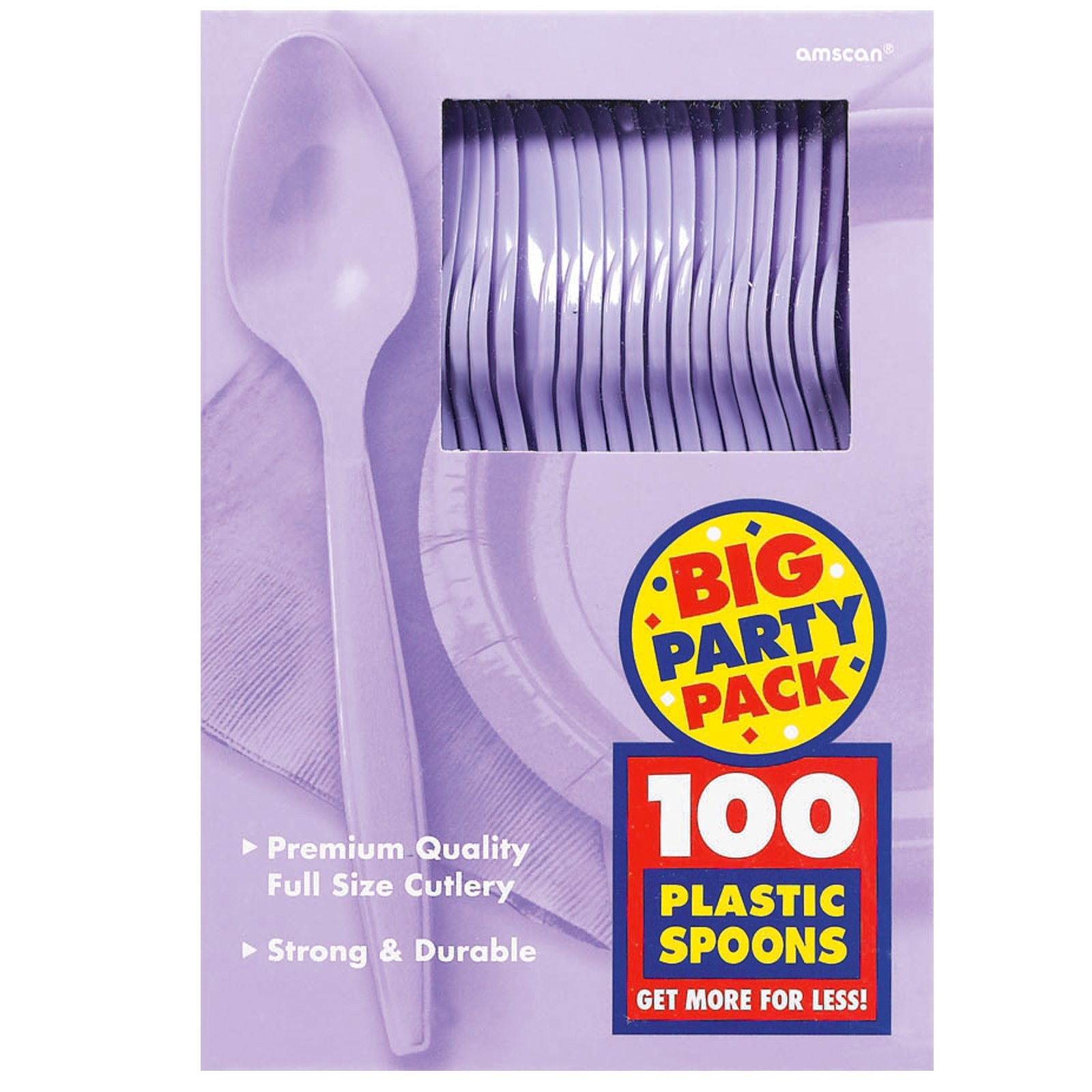 Lavender Big Party Pack - Spoons (100 count) - Click Image to Close