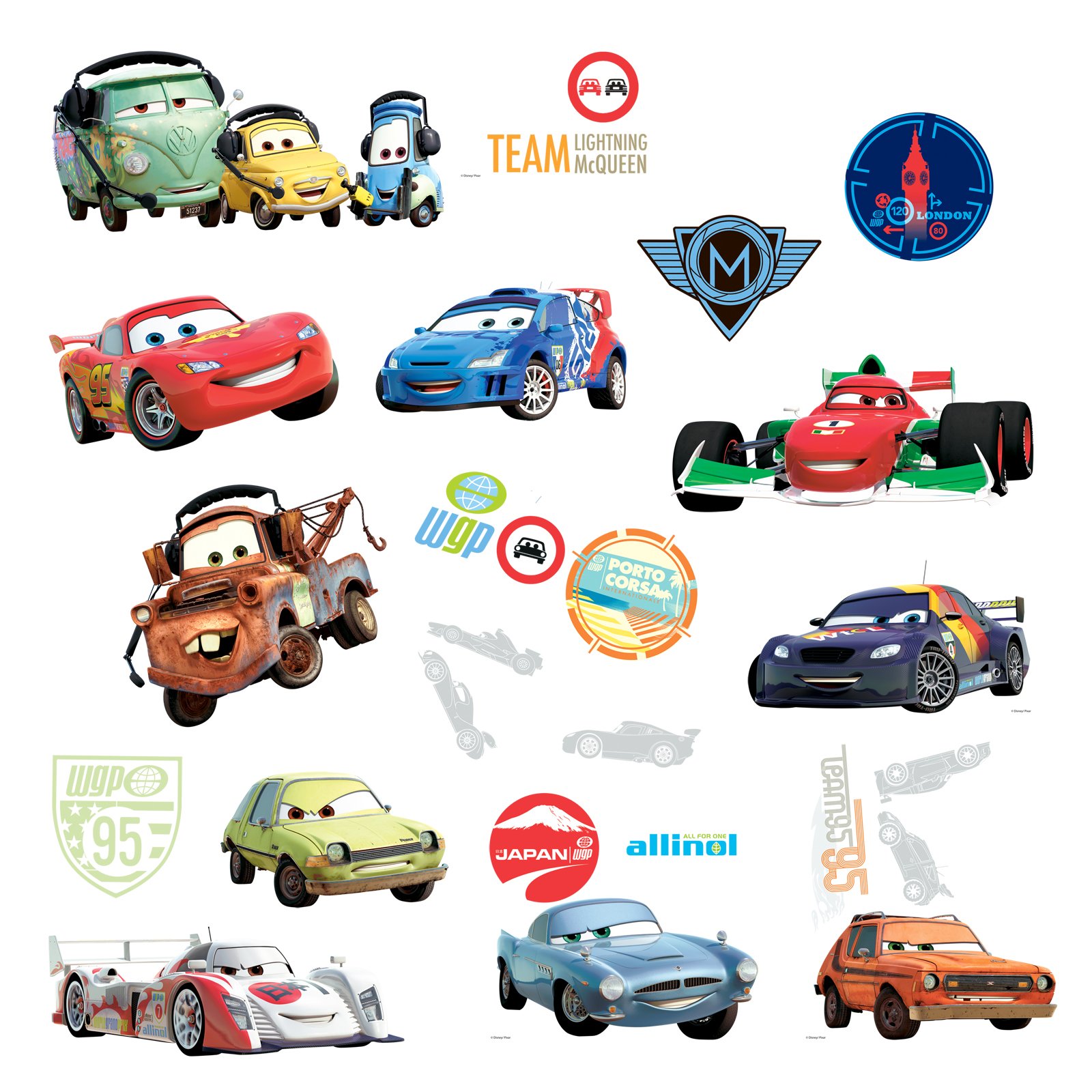 Disney Cars 2 - Removable Wall Decorations