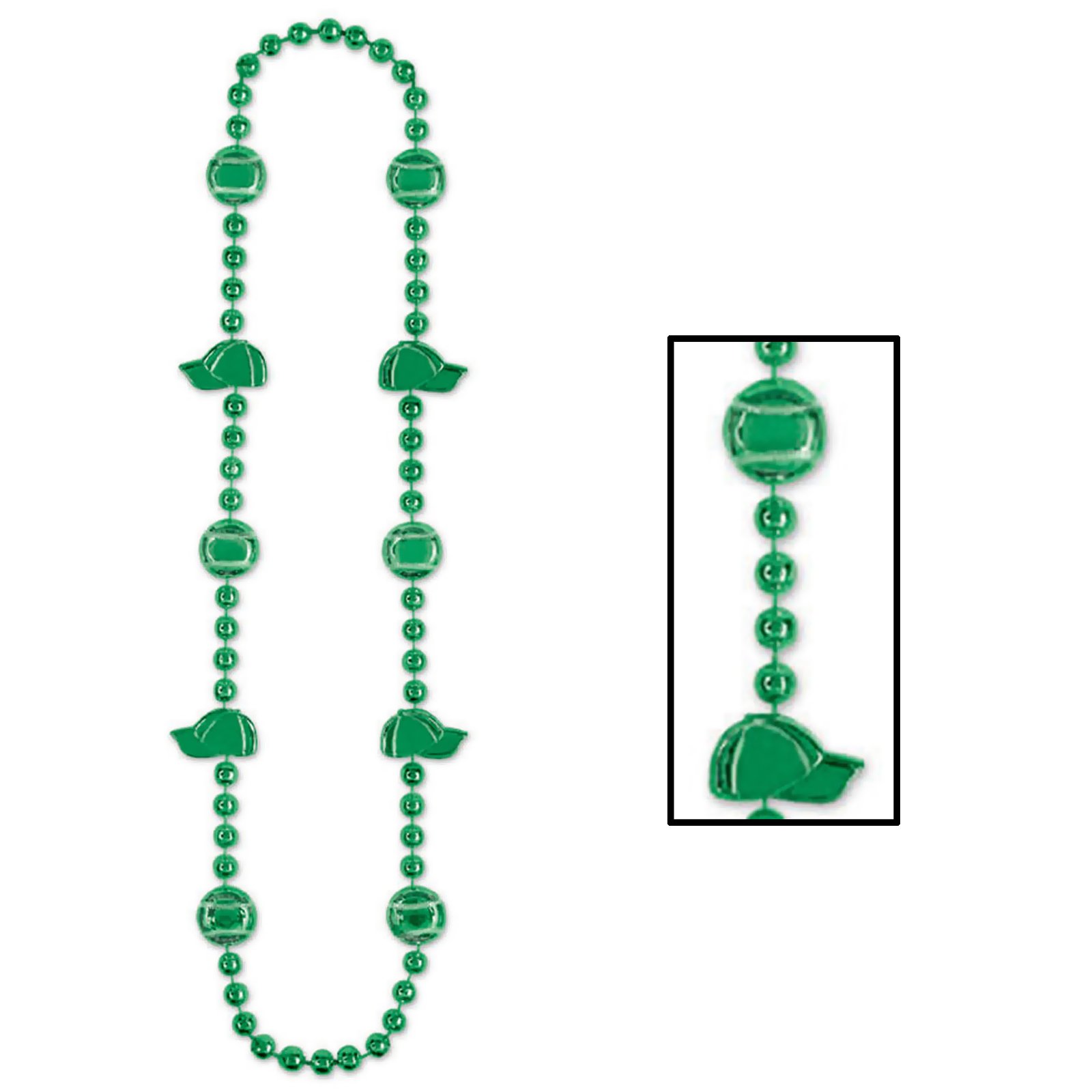 Baseball Beads - Green - Click Image to Close