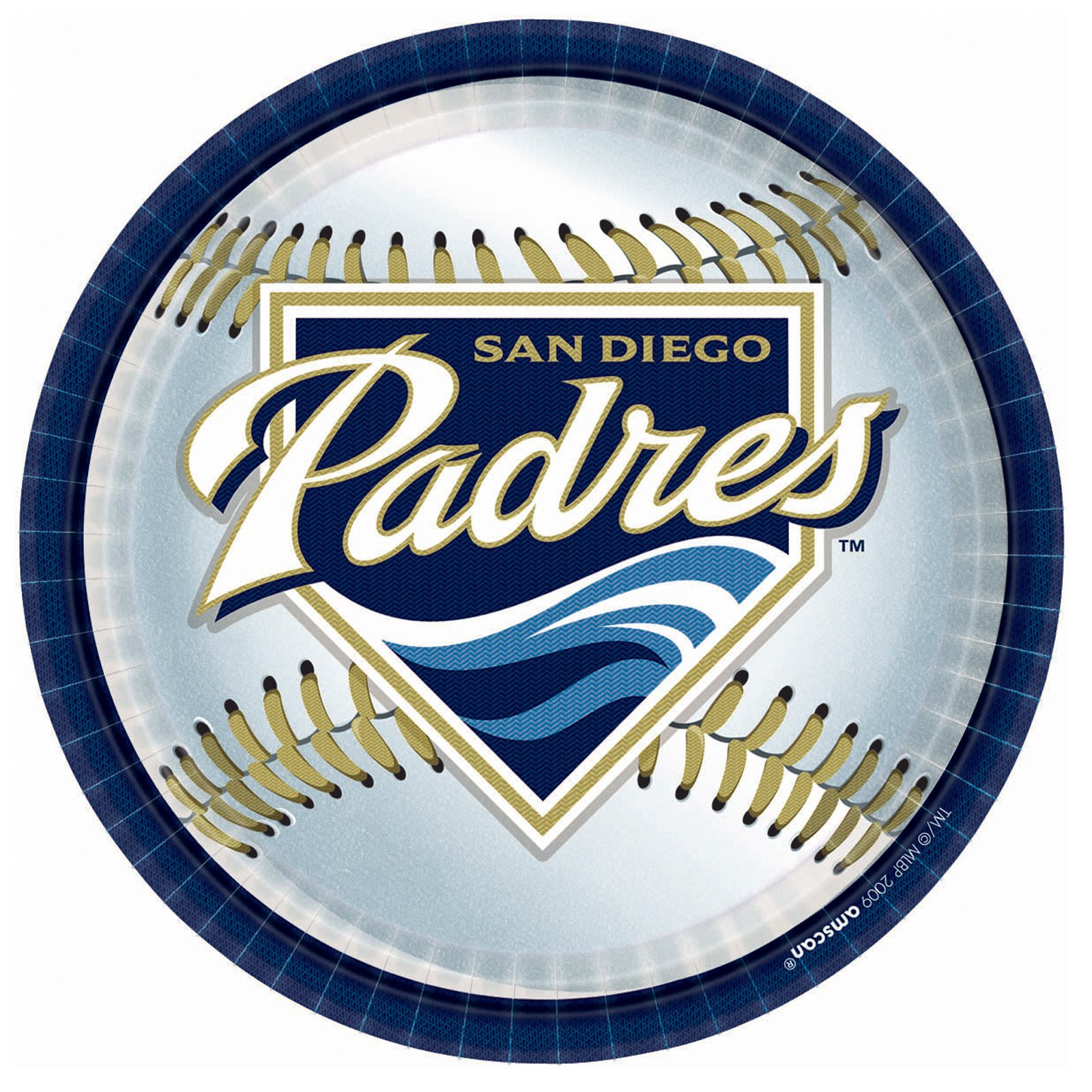 San Diego Padres Baseball - Round Dinner Plates (18 count)